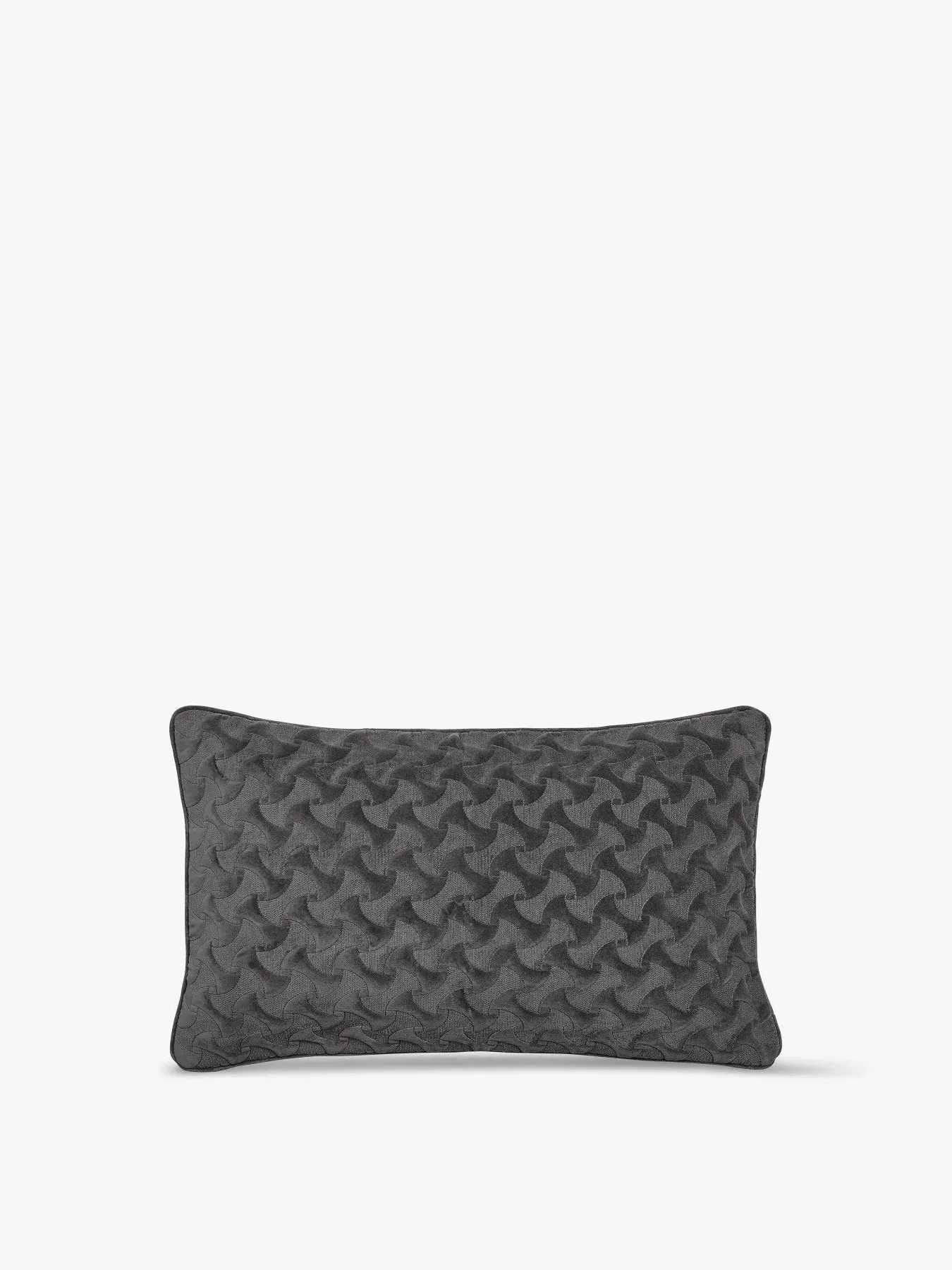 Rectangular Cushion with Herringbone - Charcoal, Cotton image