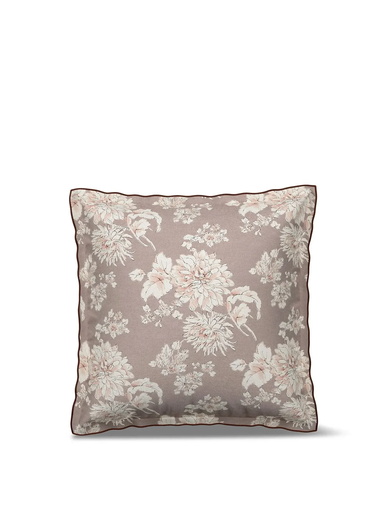Floral Cushion with Geo Reverse - Pink, Cotton image