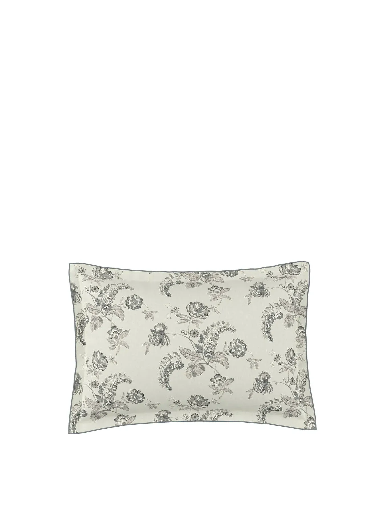Single Duvet Cover Set Floral - Charcoal, Cotton