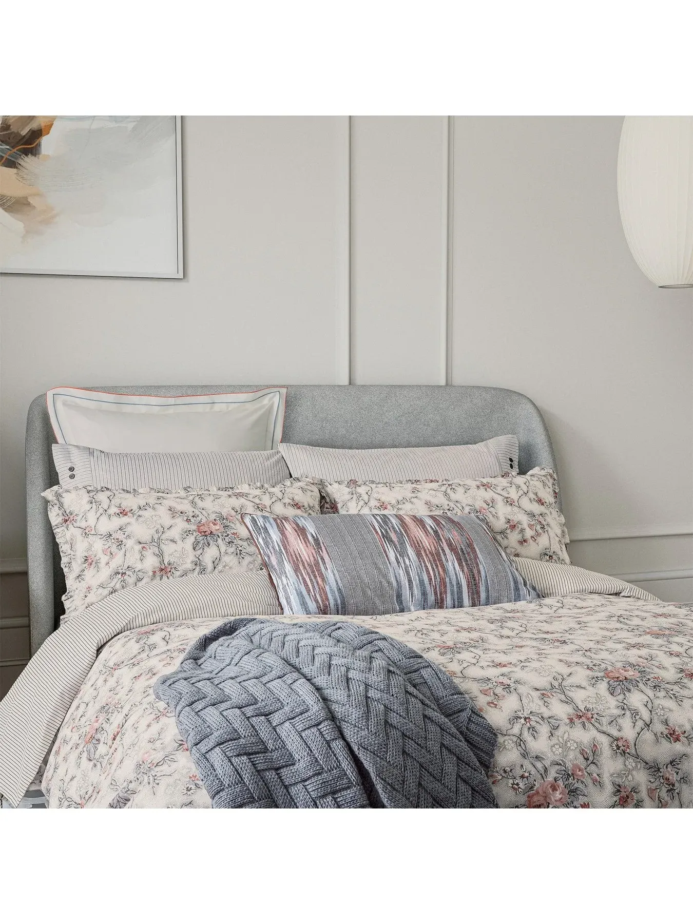Single Duvet Cover Set Floral - Pink, Cotton
