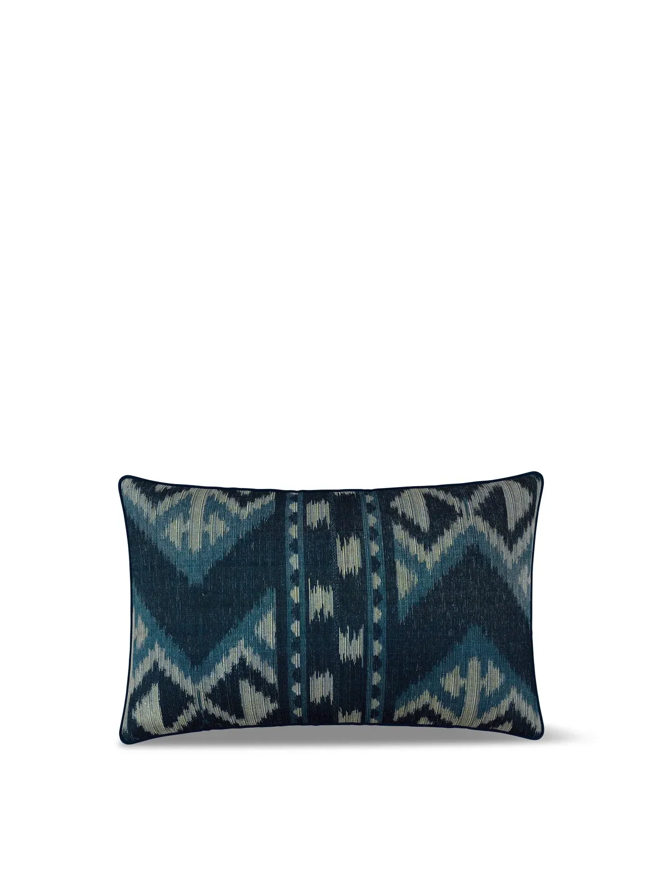 Square Cushion with Chevron Pattern - Blue image