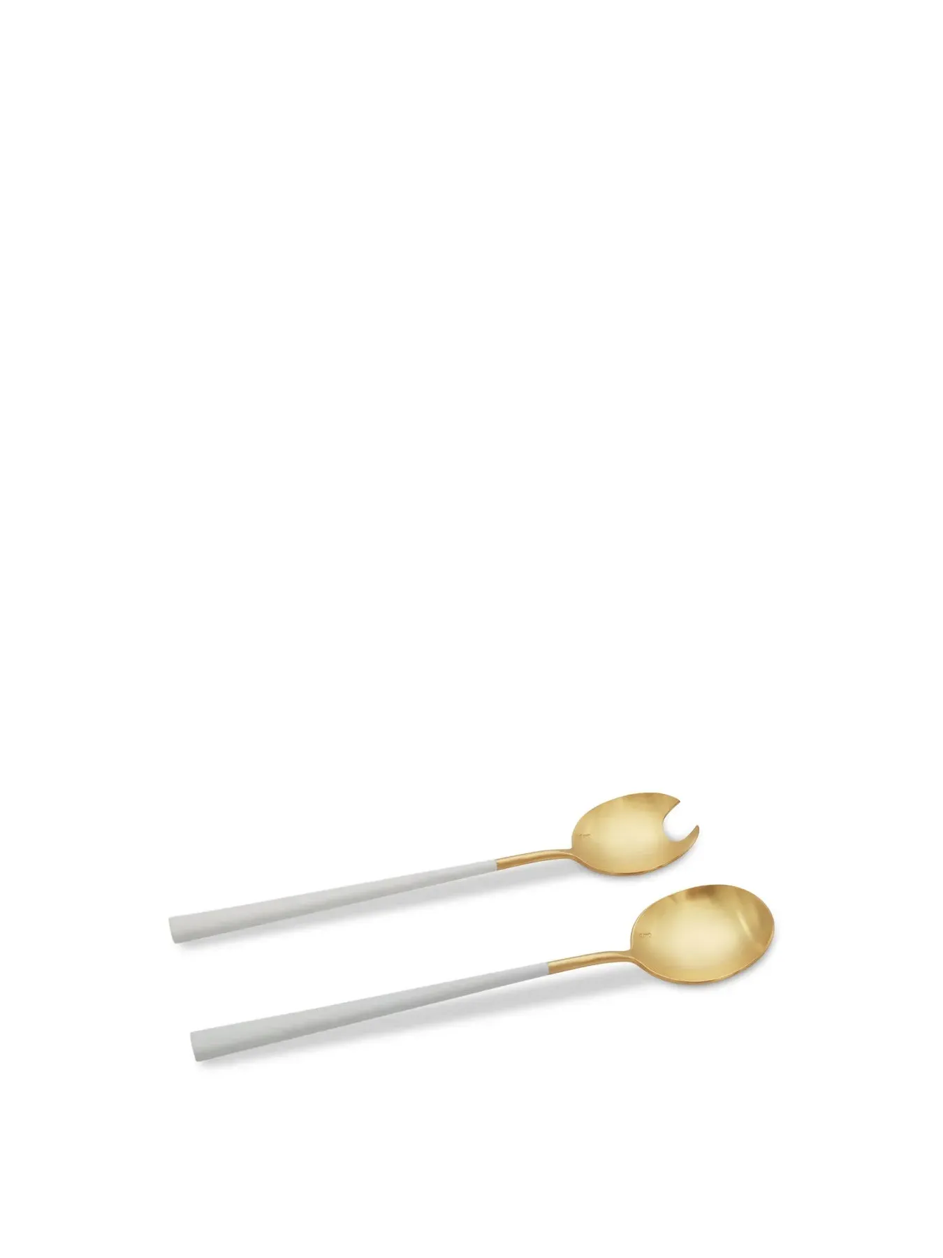 2-Piece Salad Set - White/Gold, Stainless Steel image