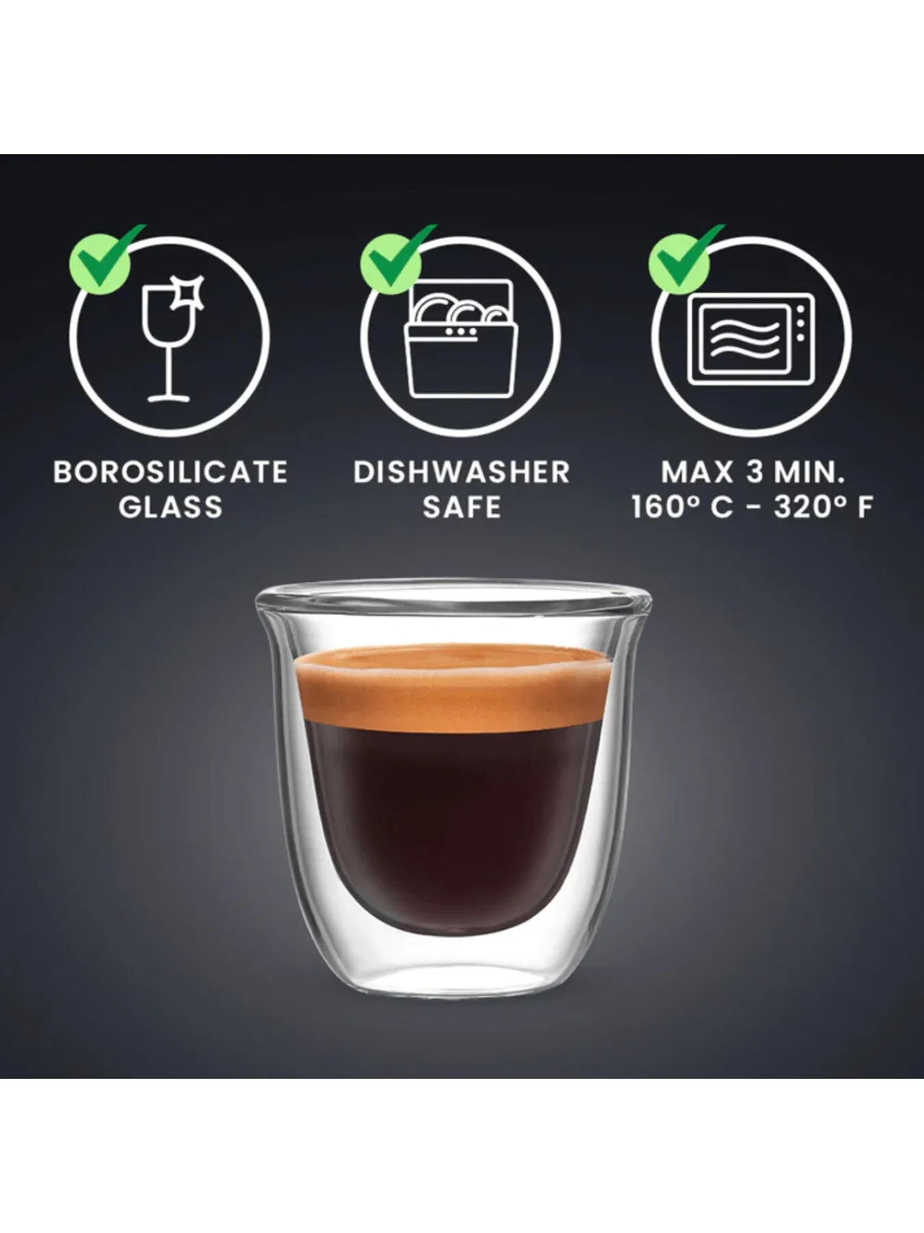 Double Walled Espresso Glasses Set of 2 - Clear