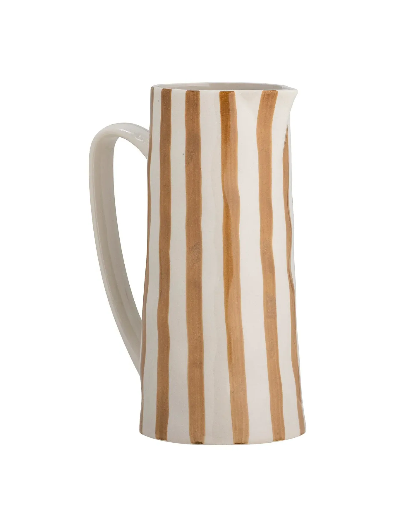 Ceramic Jug with Striped Pattern - Brown