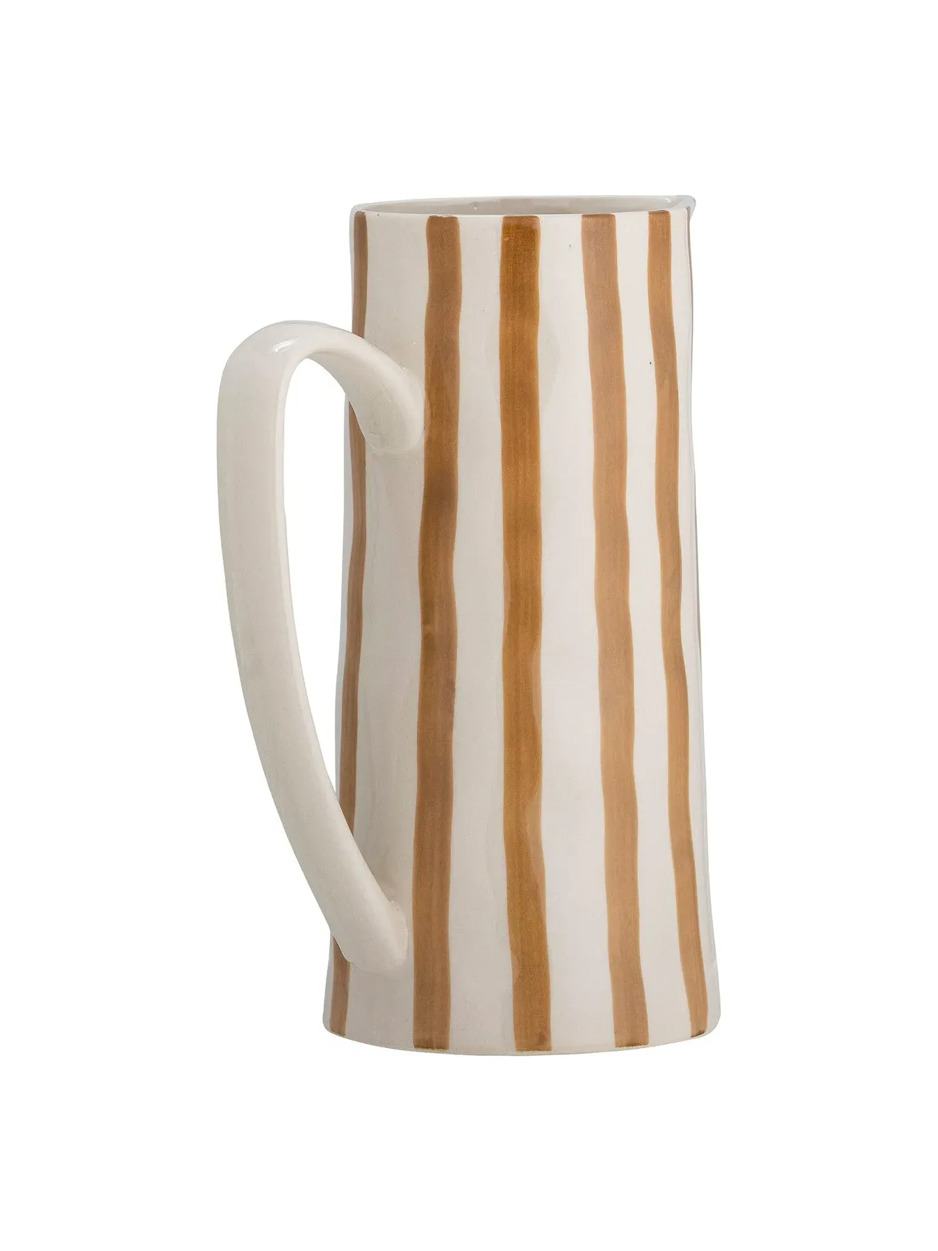 Ceramic Jug with Striped Pattern - Brown