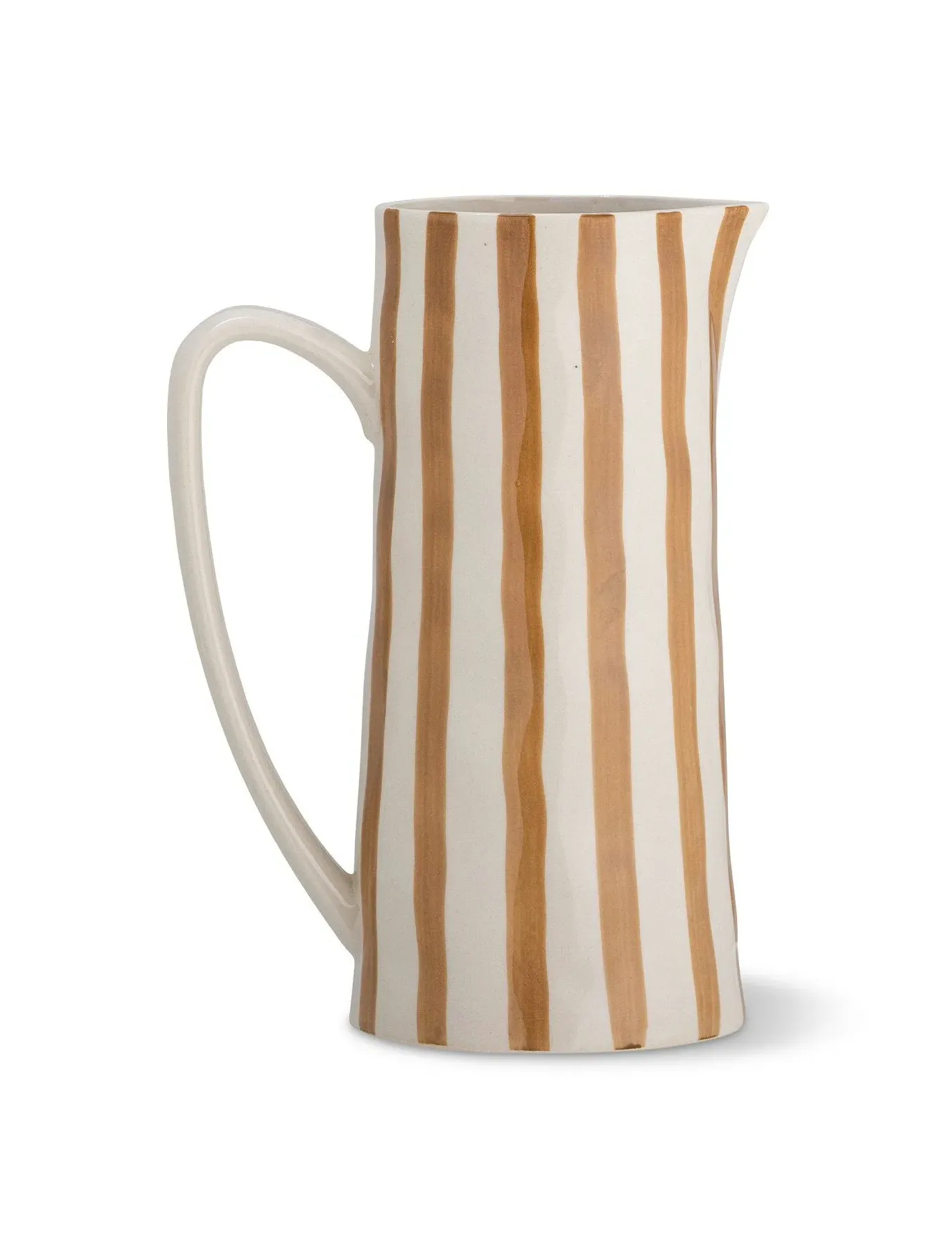 Ceramic Jug with Striped Pattern - Brown image