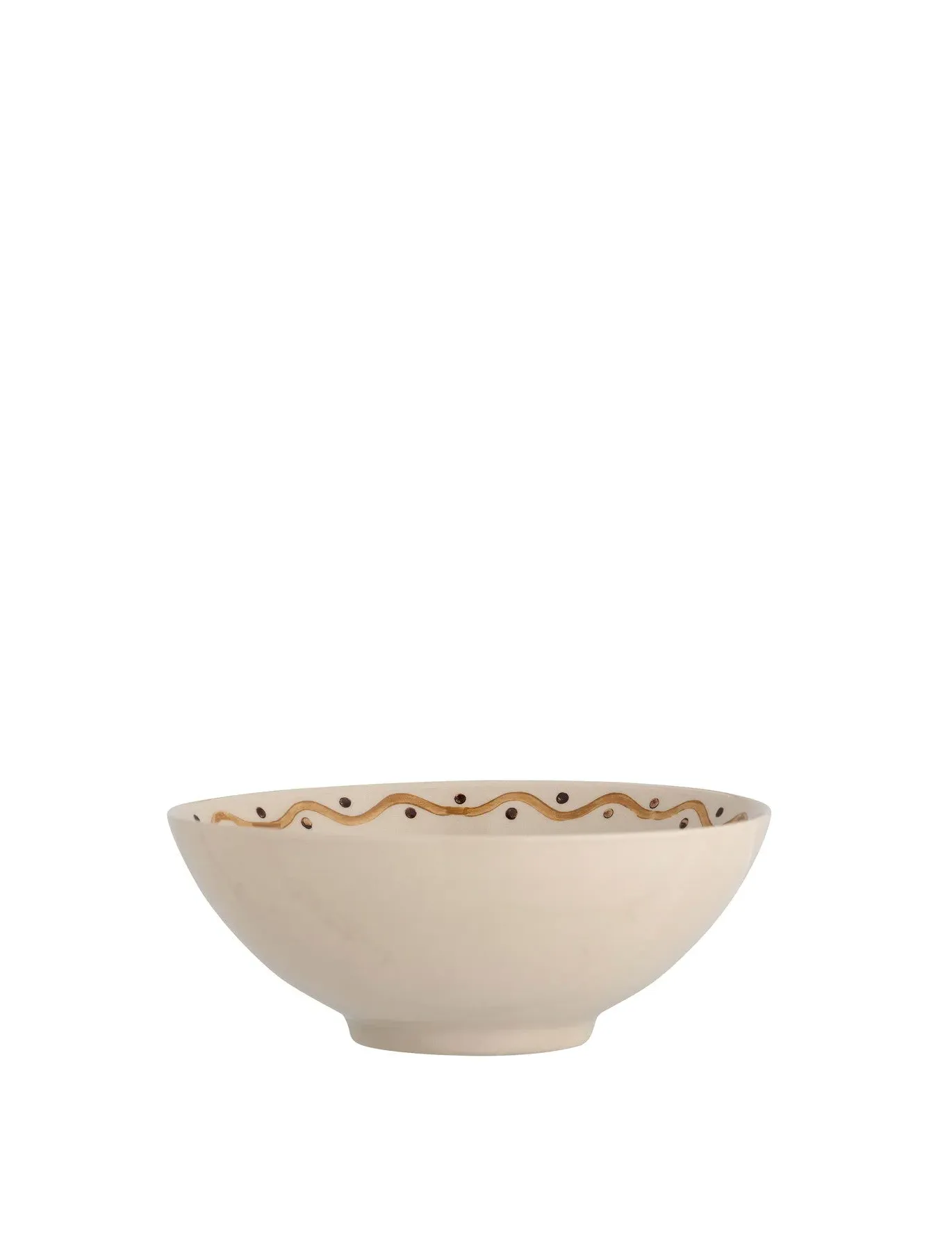 Hand-Painted Bowl - Natural, Ceramic