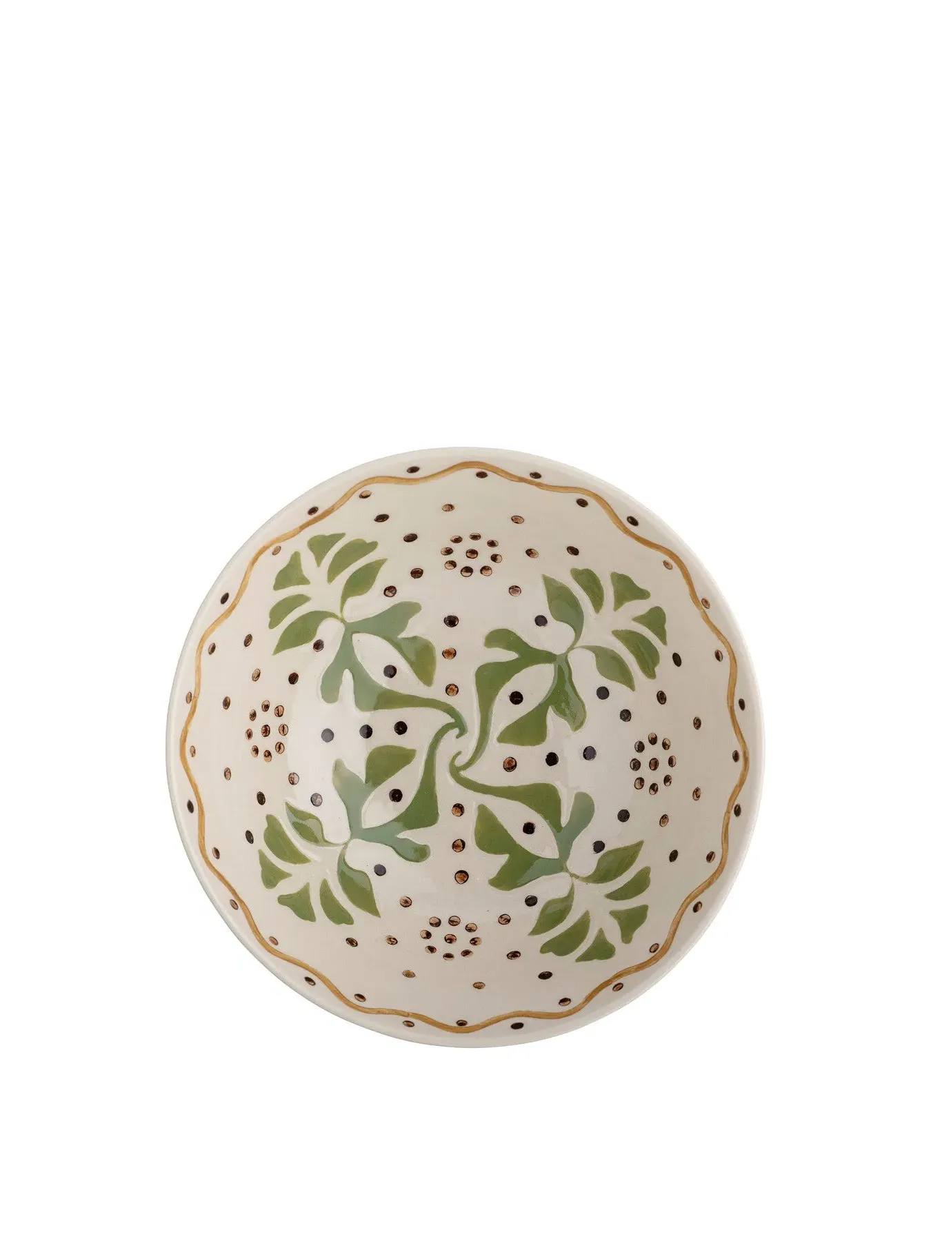 Hand-Painted Bowl - Natural, Ceramic