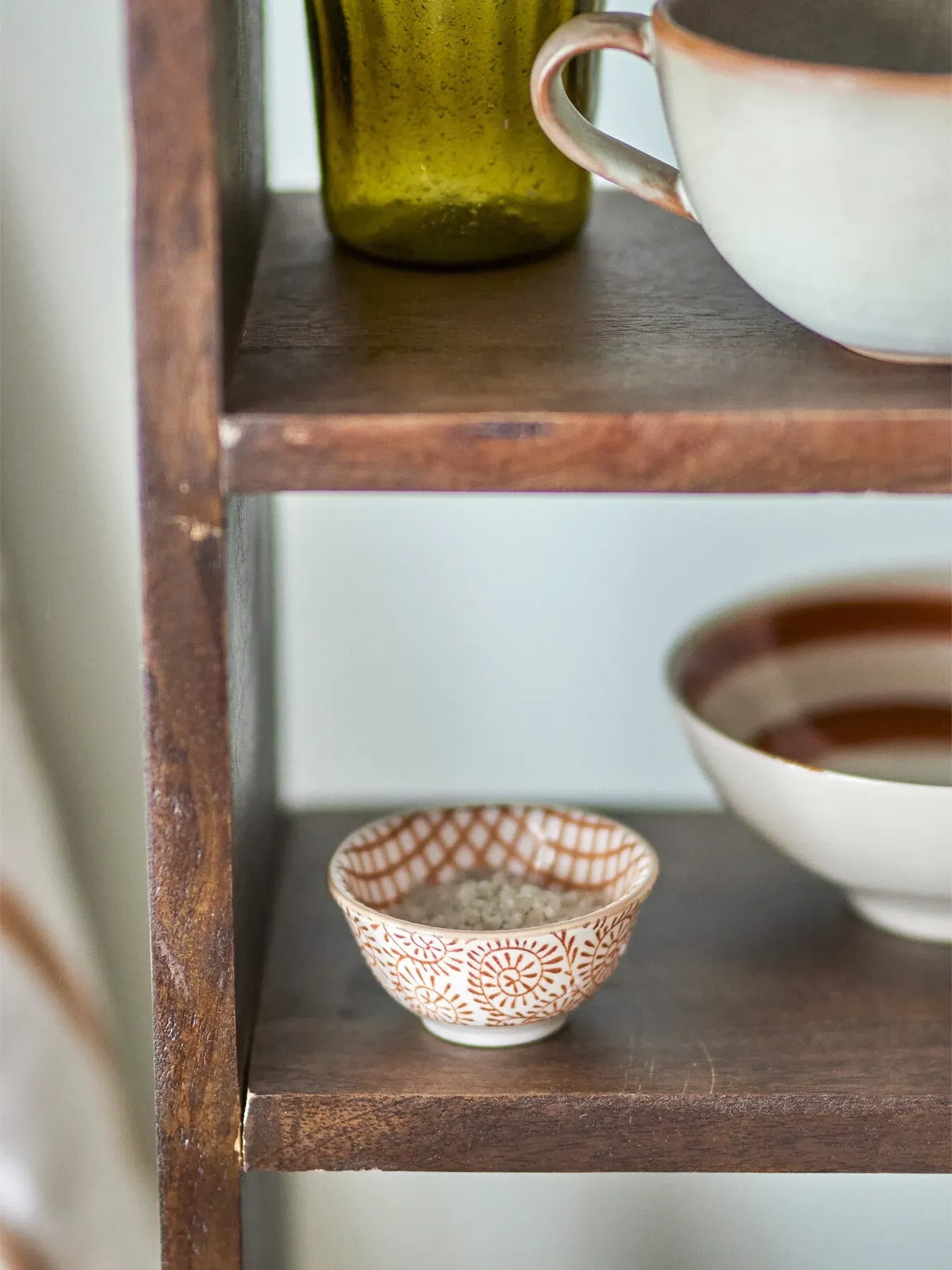 Maple Bowl with Pattern - Brown, Ceramic