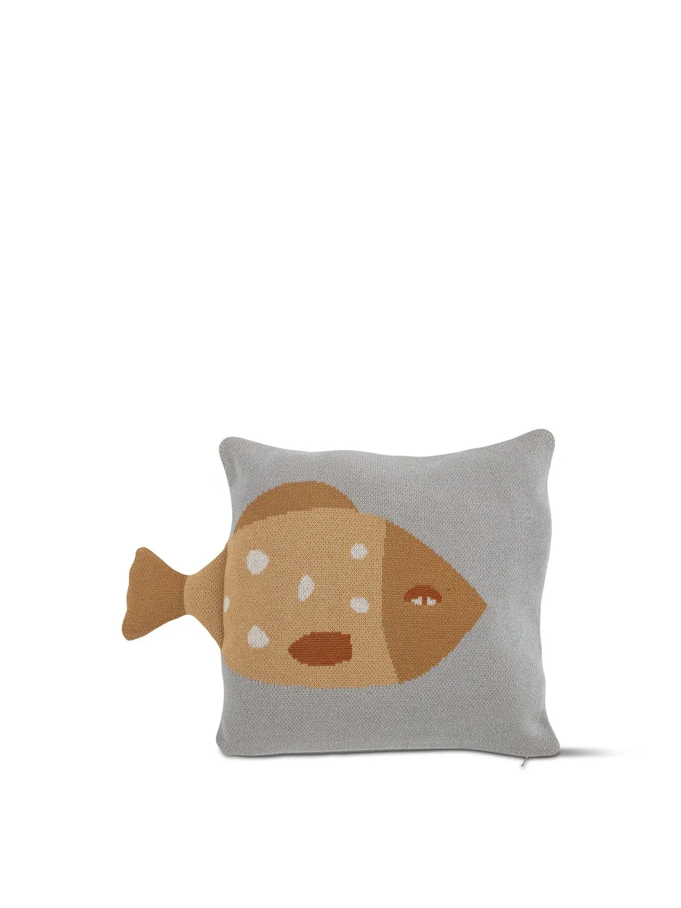 Fish Cushion with Tail Detail - Blue, Cotton image