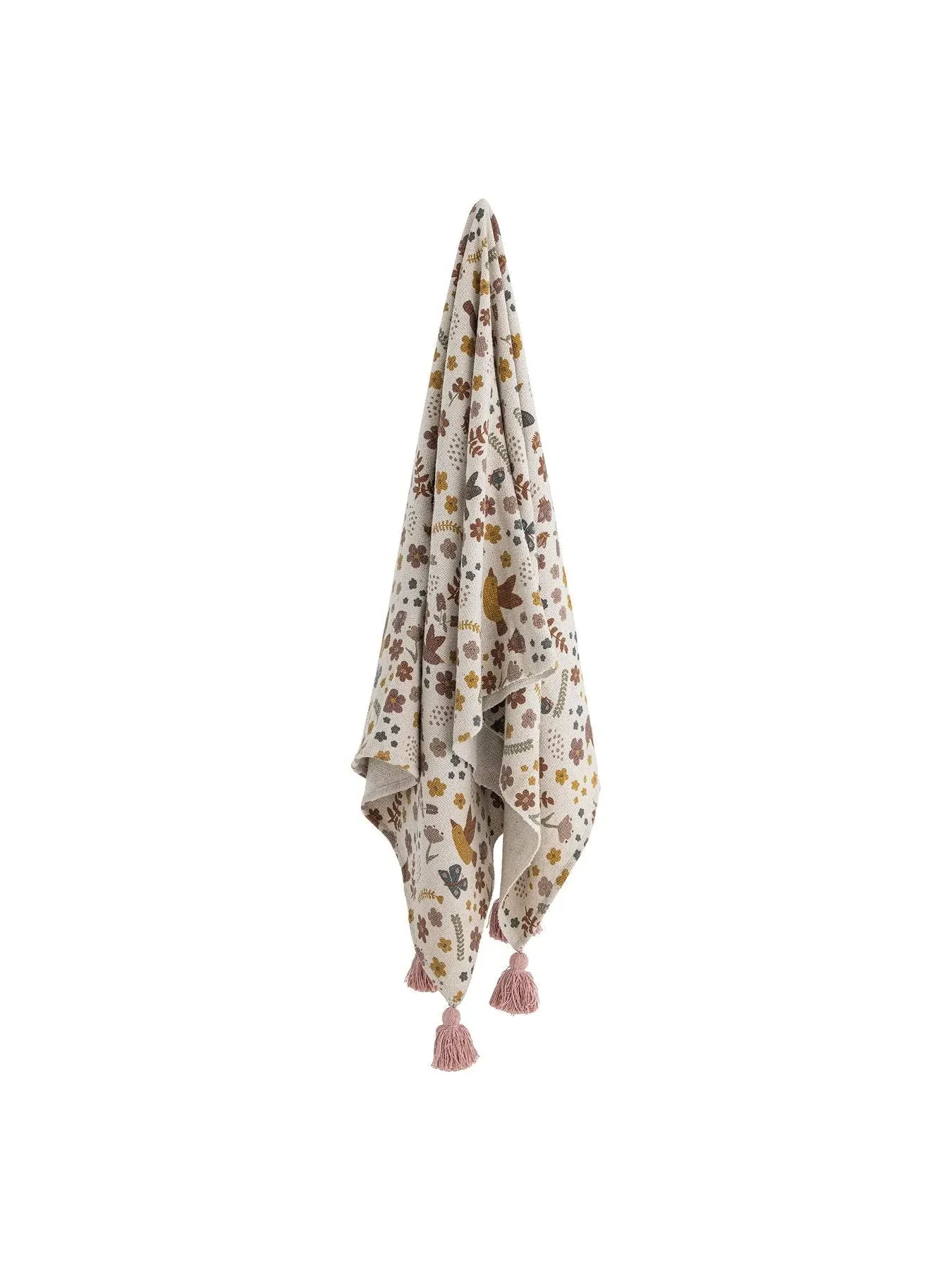 Floral Throw Blanket - Nature, Recycled Cotton