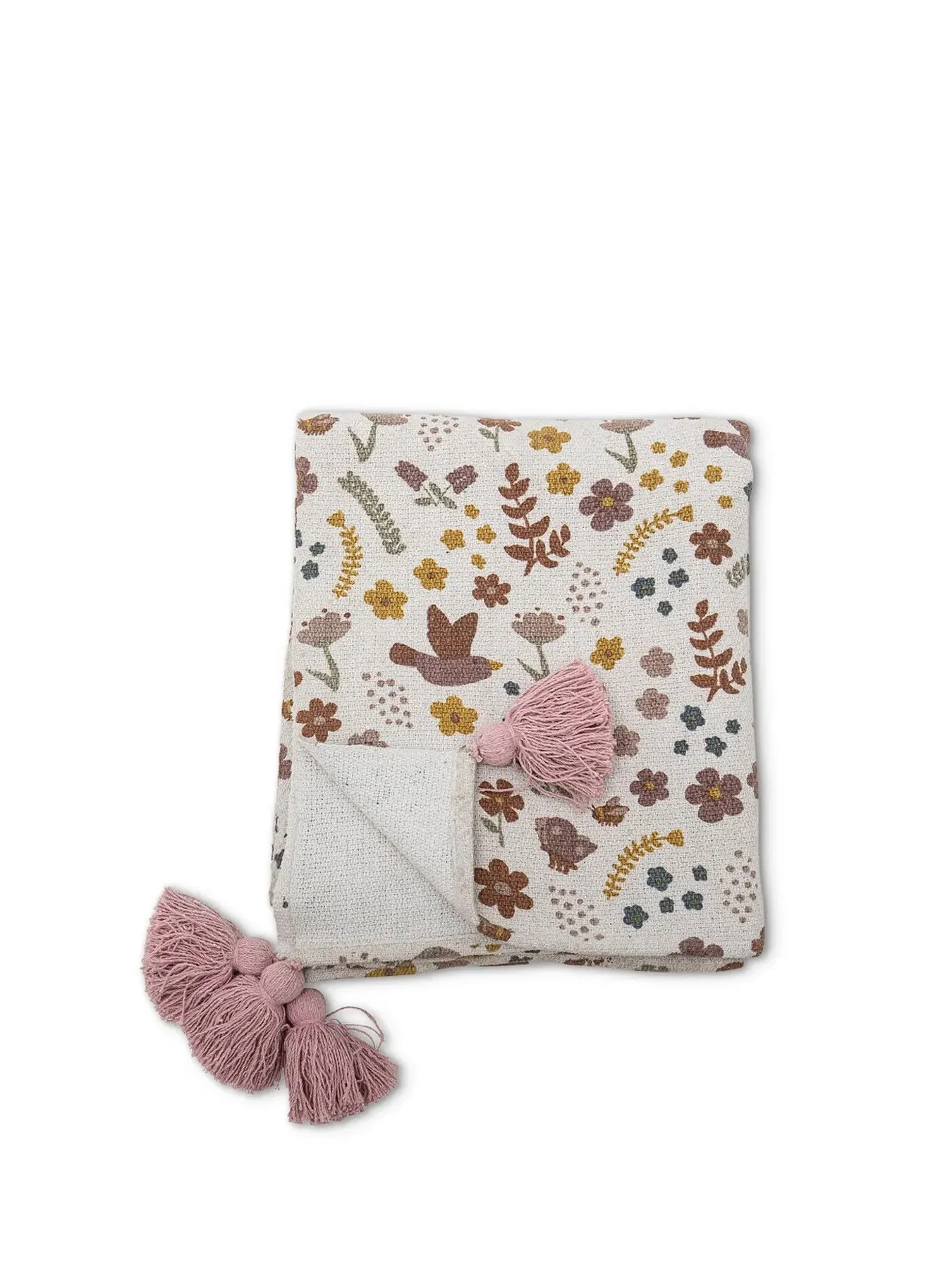 Floral Throw Blanket - Nature, Recycled Cotton image