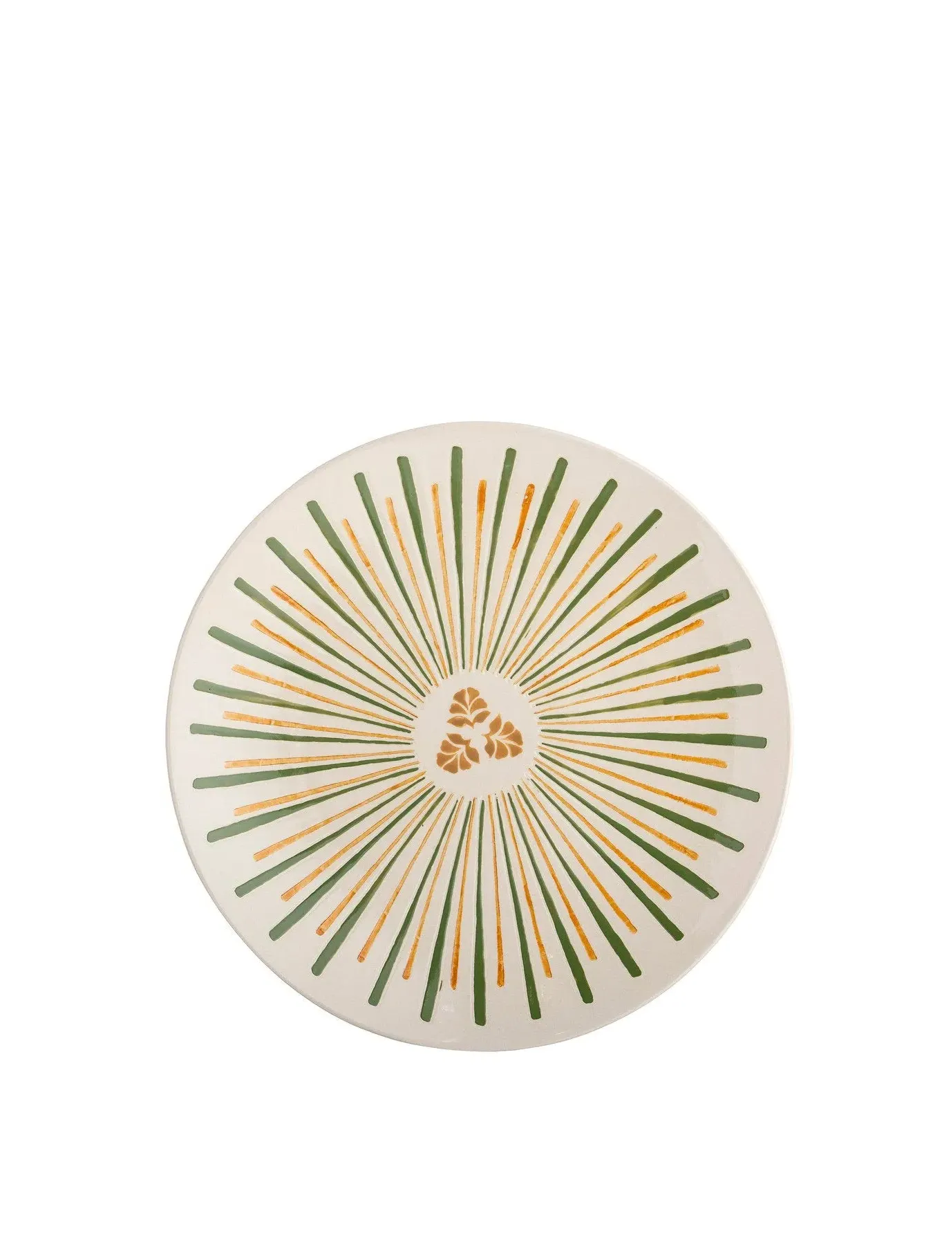Round Serving Plate Hand-Painted - Green