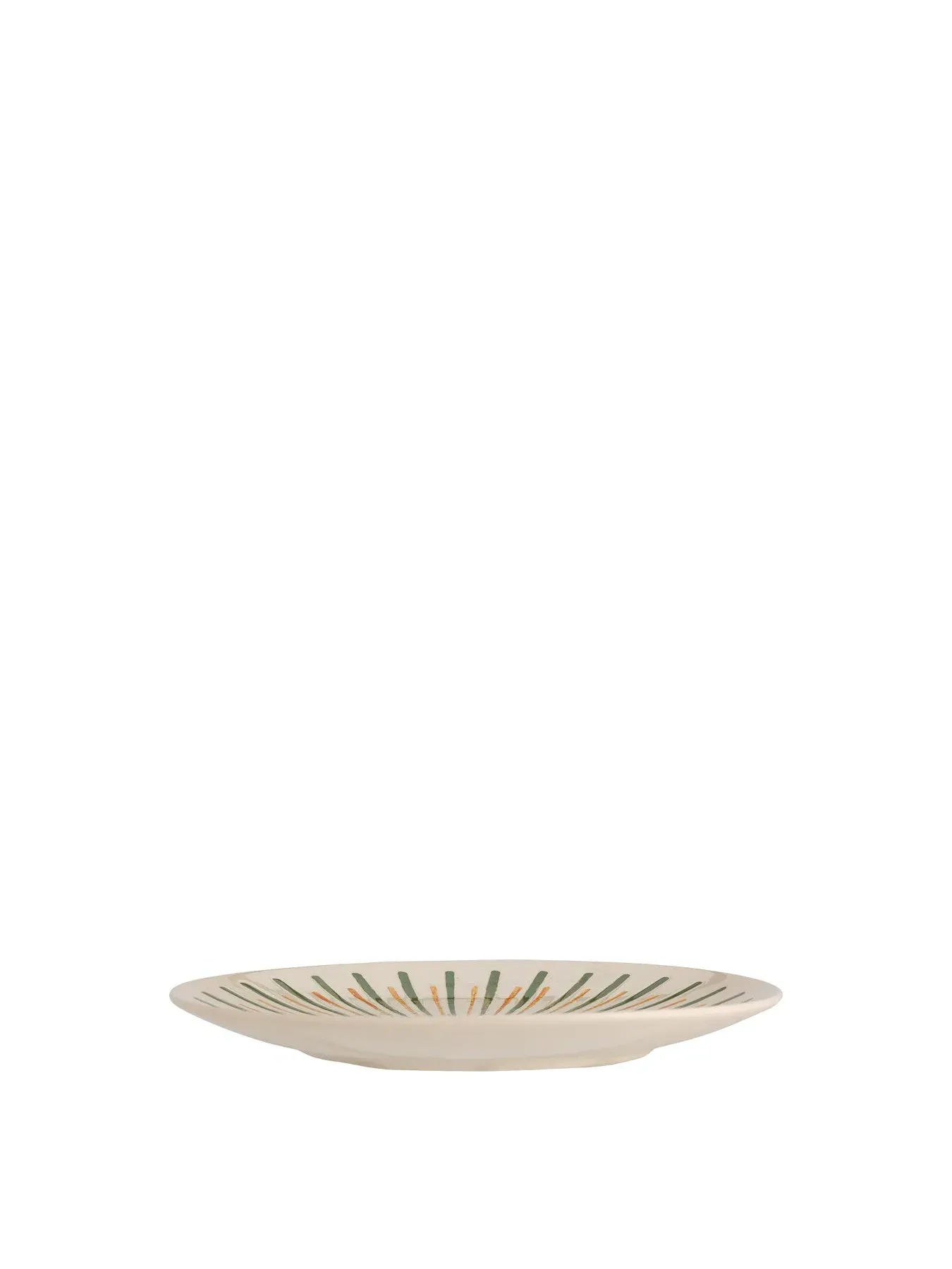 Round Serving Plate Hand-Painted - Green