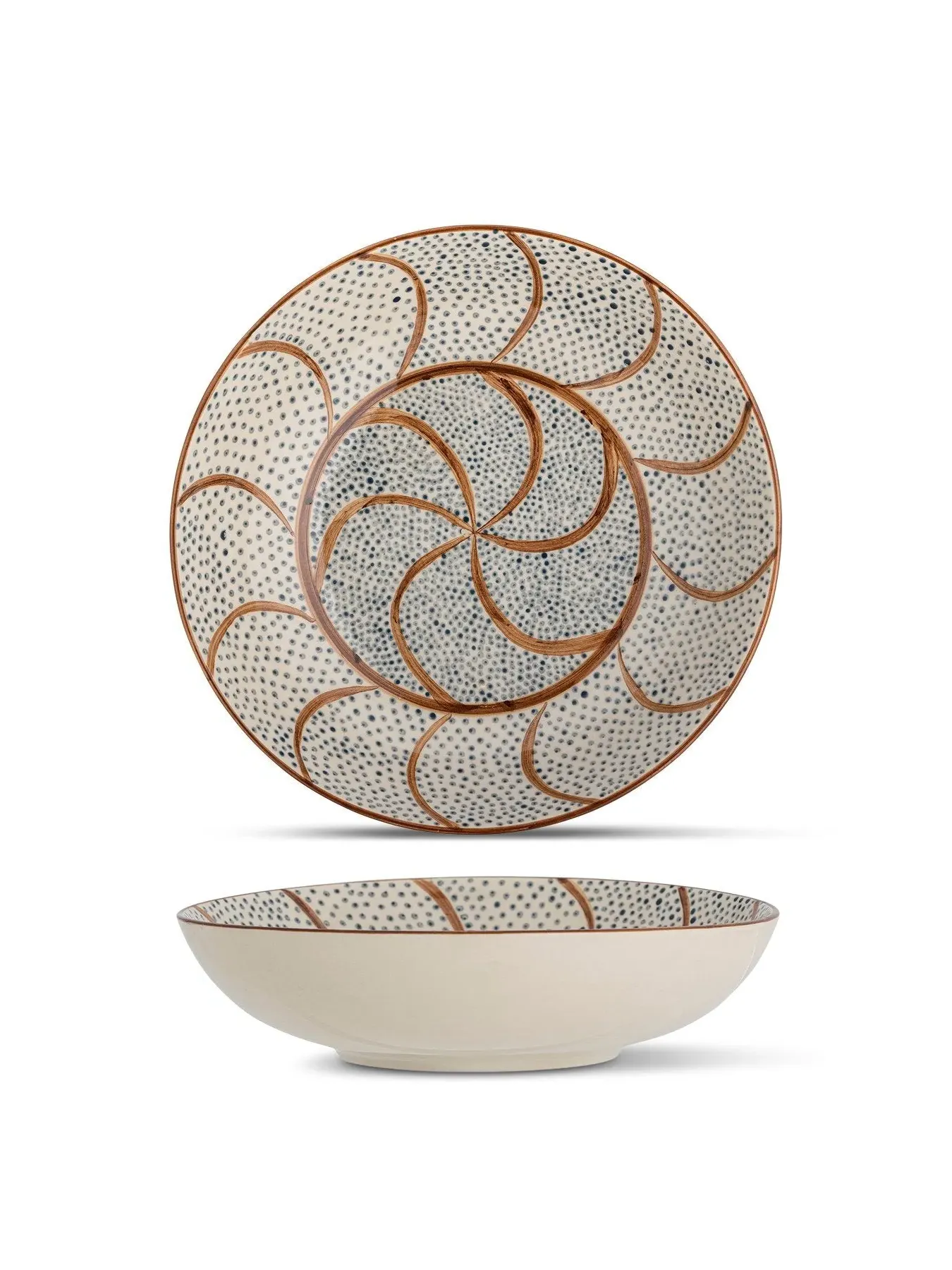 Serving Bowl Hand-Painted - Brown, Stoneware image