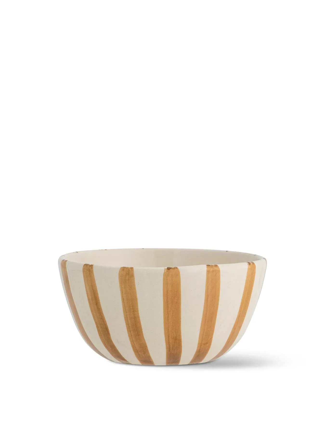 Small Bowl Hand-Painted Stripes - Brown, Stoneware image