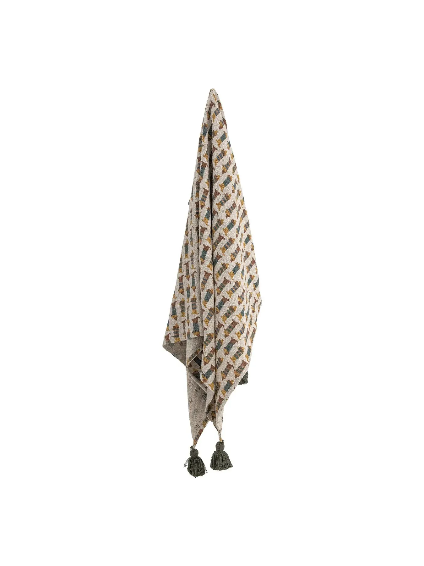 Throw Blanket with Tassels - Brown, Cotton