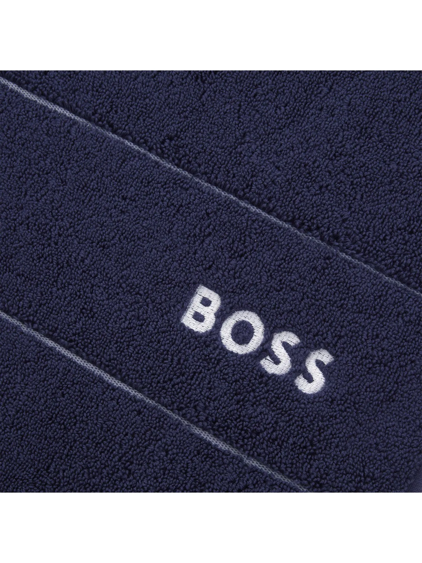 Bath Mat with Logo Embroidery - Navy, Cotton