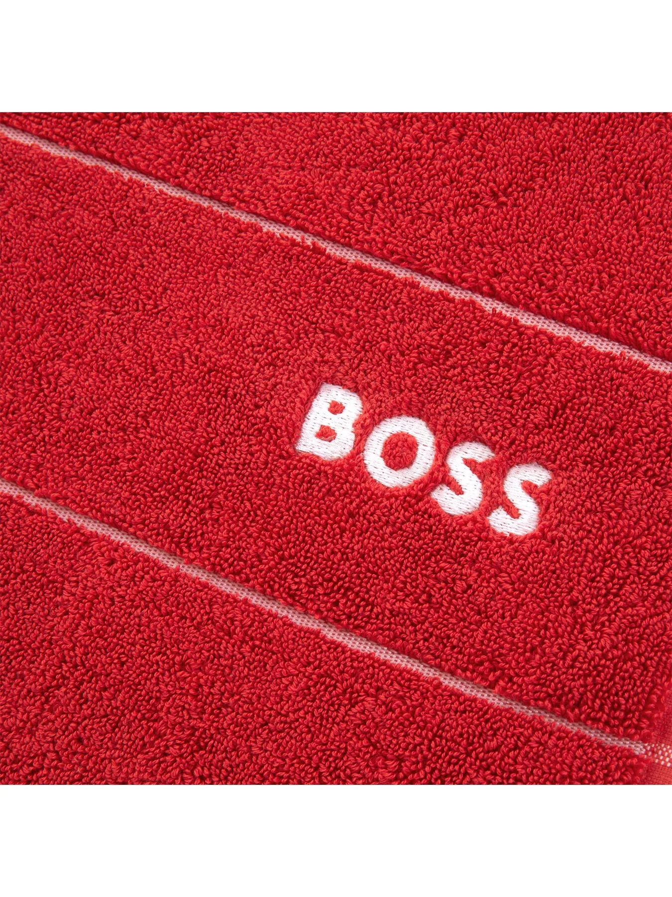 Bath Mat with Logo Embroidery - Red, Cotton