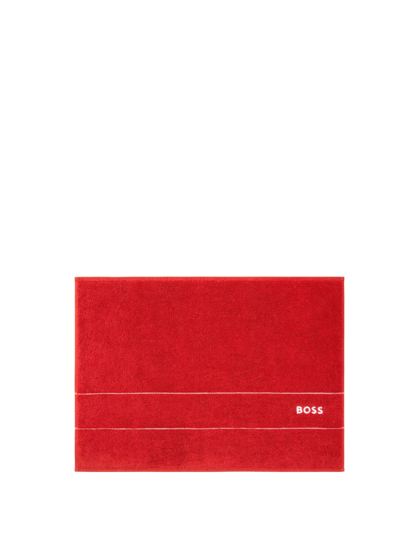 Bath Mat with Logo Embroidery - Red, Cotton