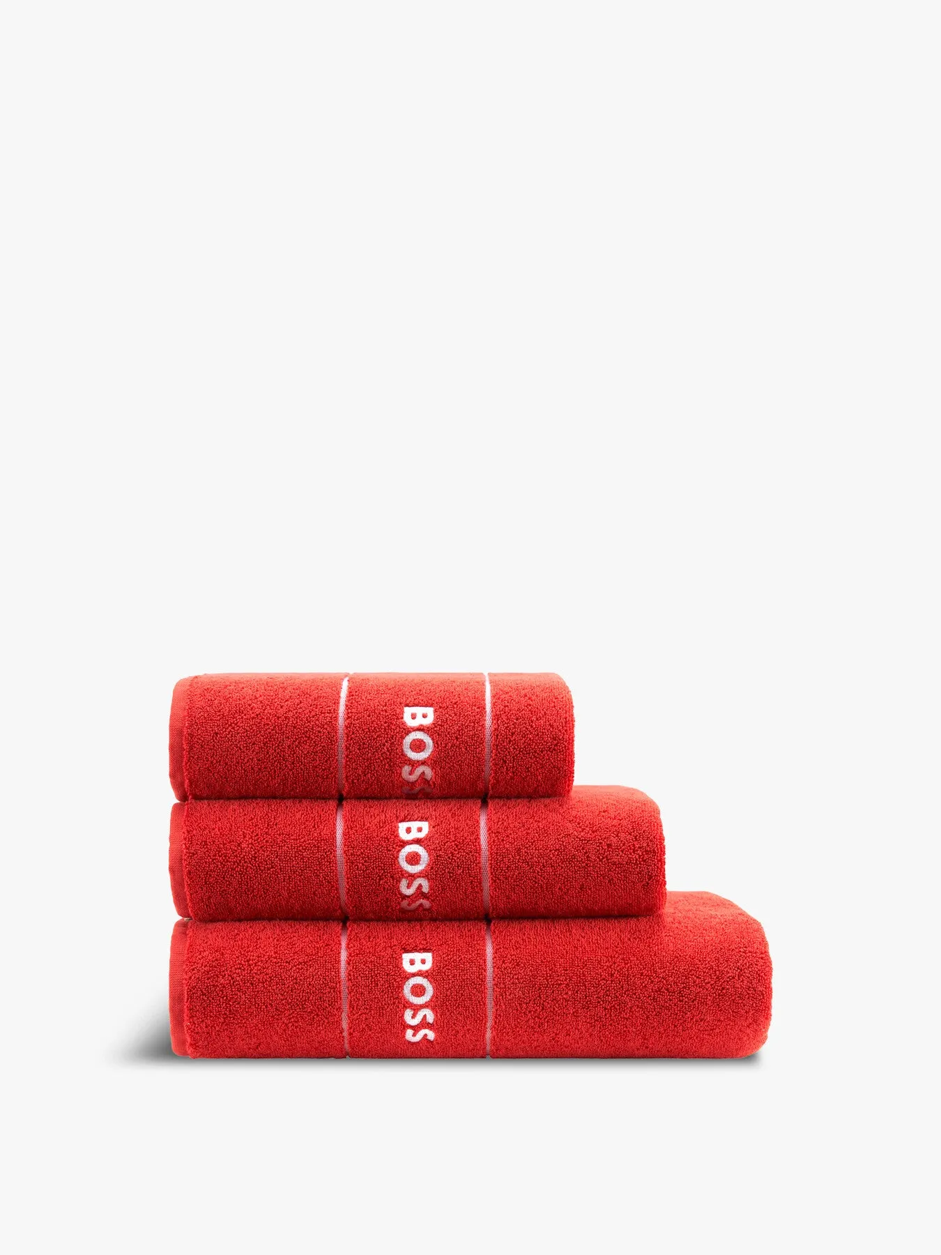 Bath Mat with Logo Embroidery - Red, Cotton image