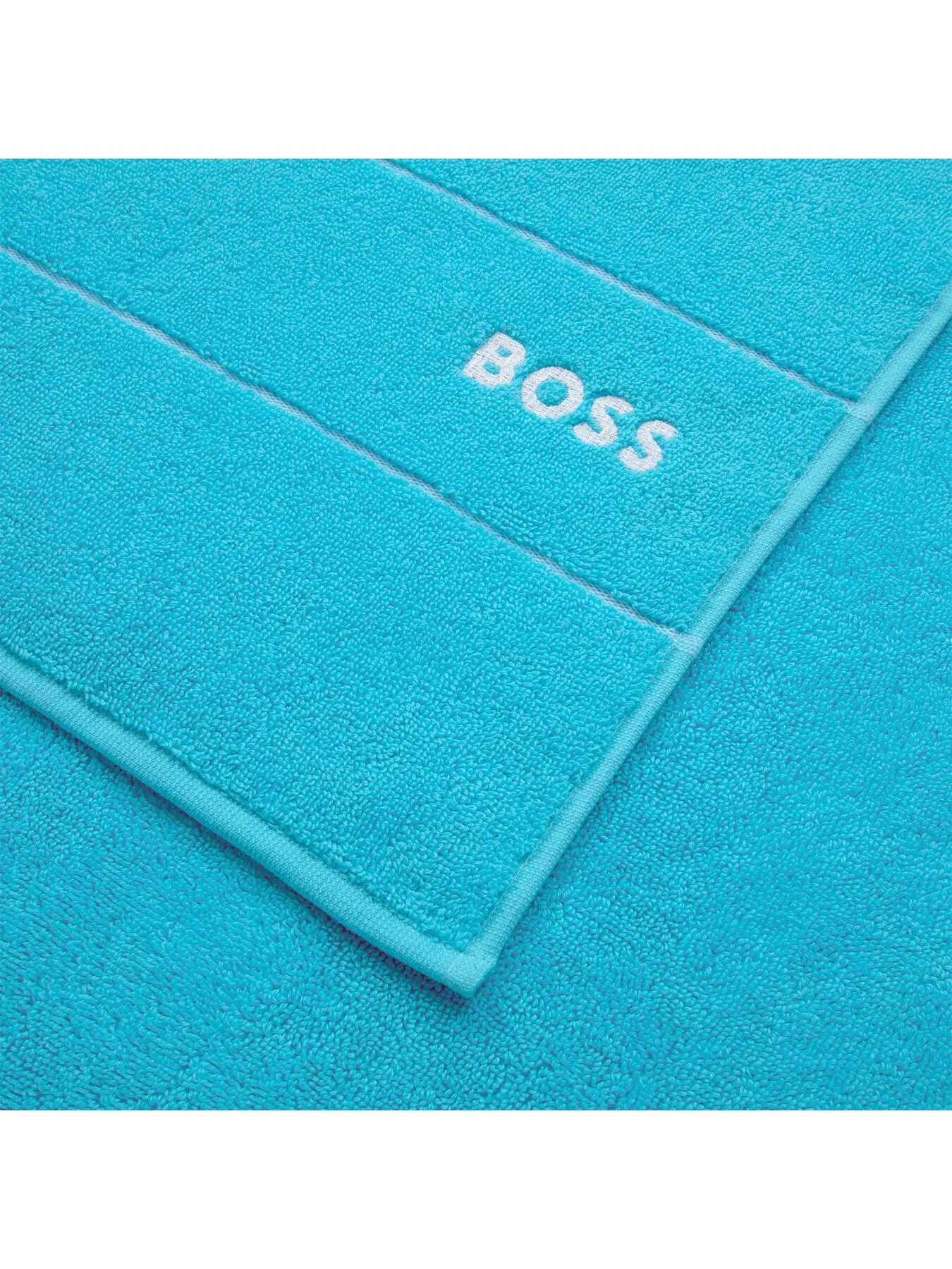 Bath Sheet Towel with Logo - Blue, Cotton