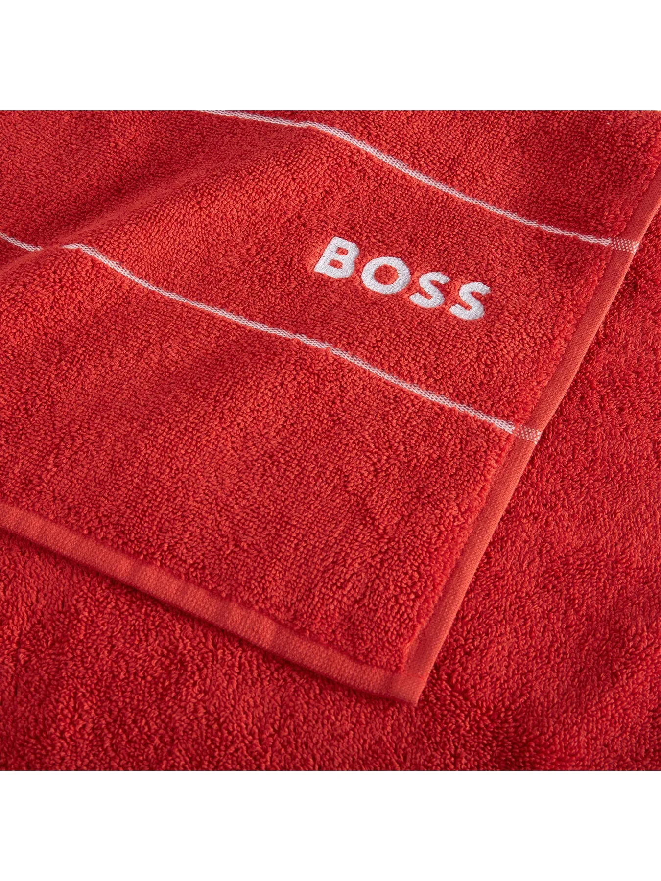 Bath Sheet Towel with Logo - Red, Cotton