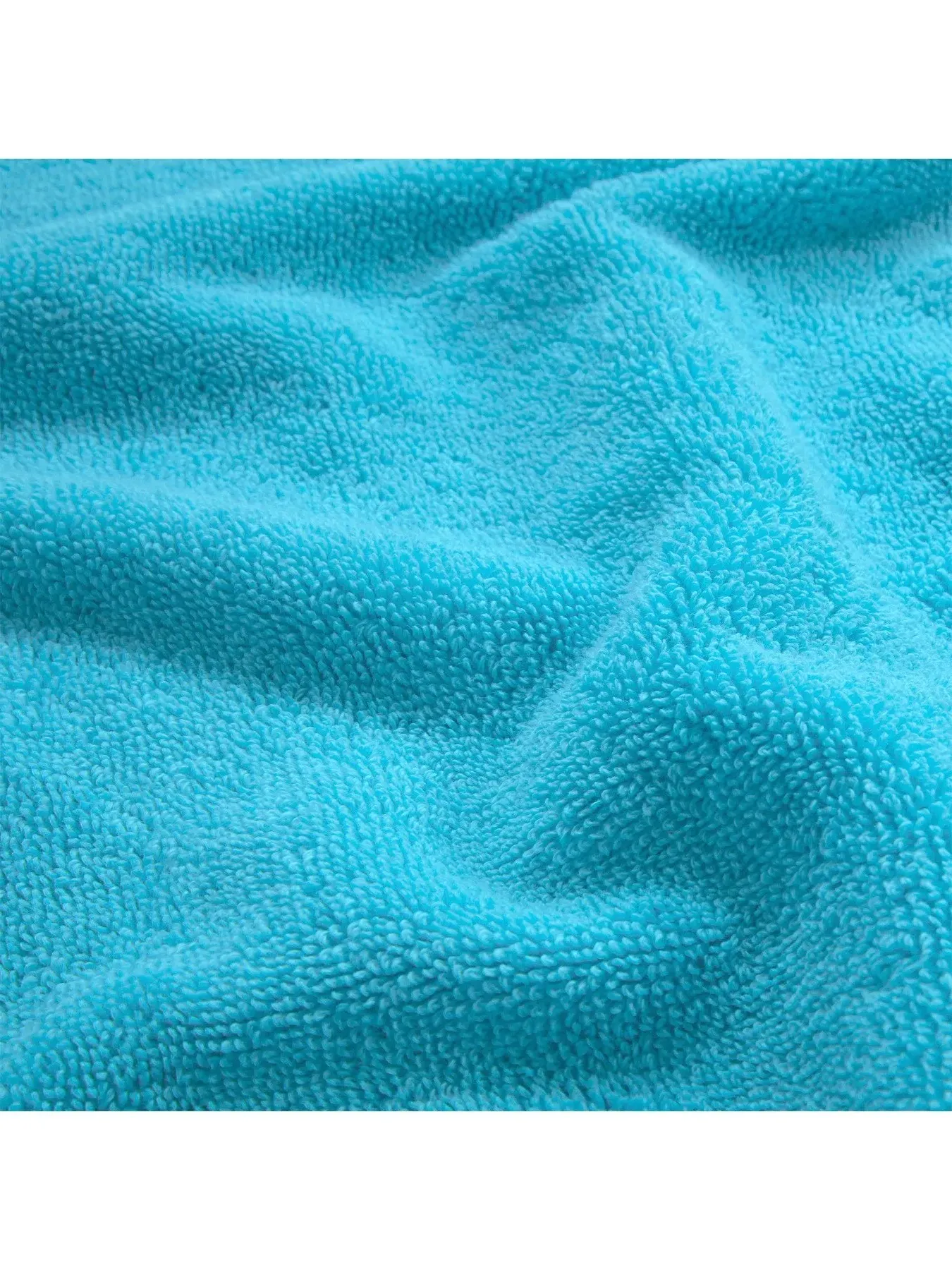 Bath Towel with Logo Embroidery - Blue, Cotton