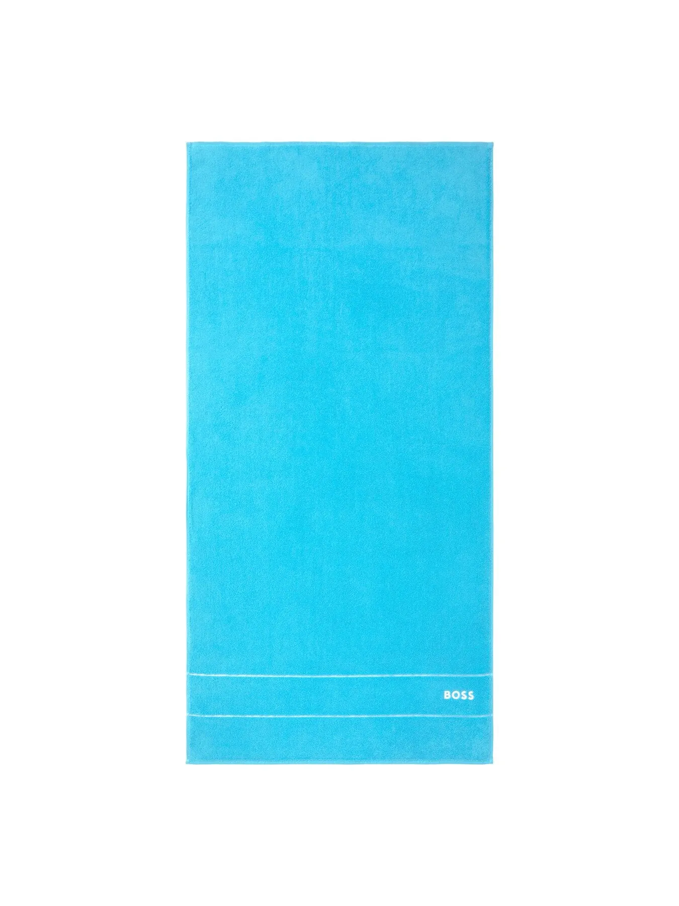 Bath Towel with Logo Embroidery - Blue, Cotton