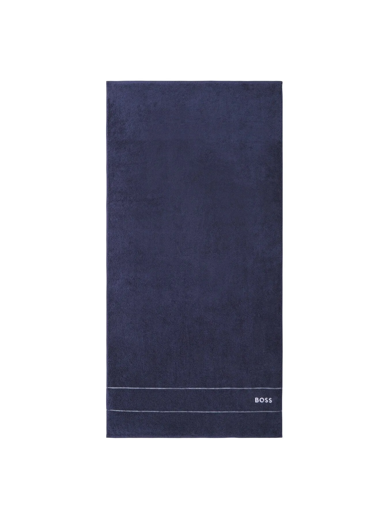 Bath Towel with Logo Embroidery - Navy, Cotton