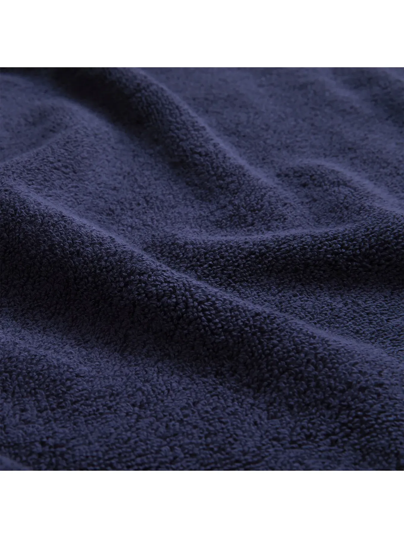 Bath Towel with Logo Embroidery - Navy, Cotton