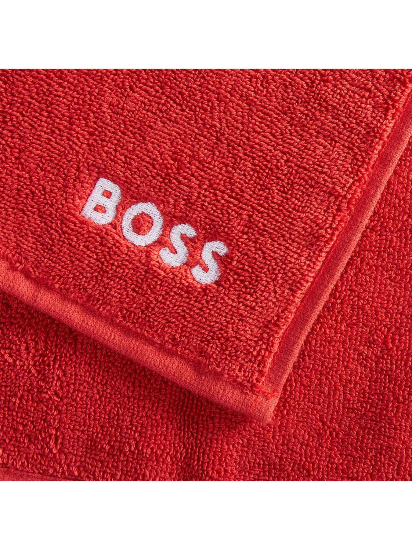 Face Cloth Towel with Logo - Red, Cotton