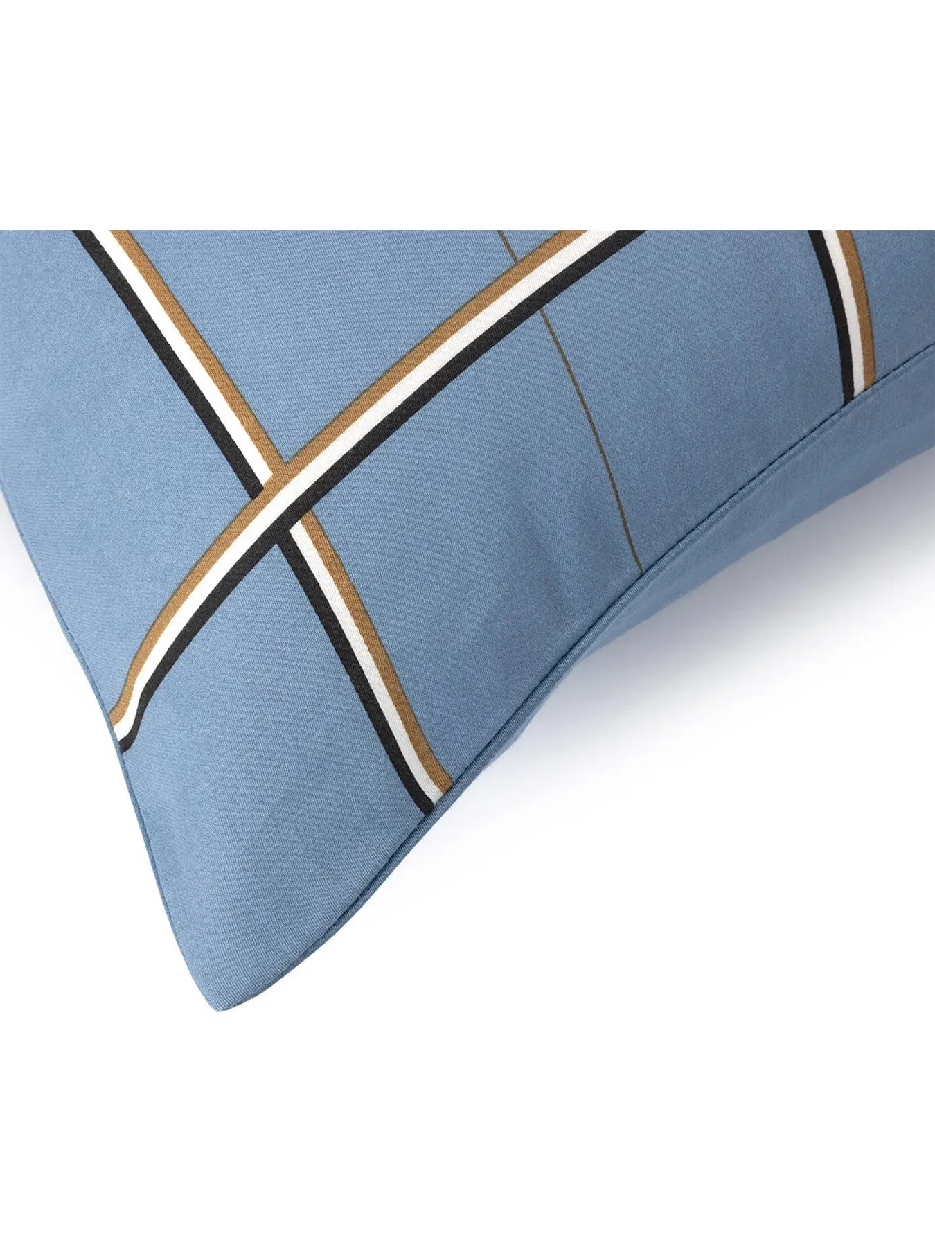 Square Pillowcase Check Pattern - Blue