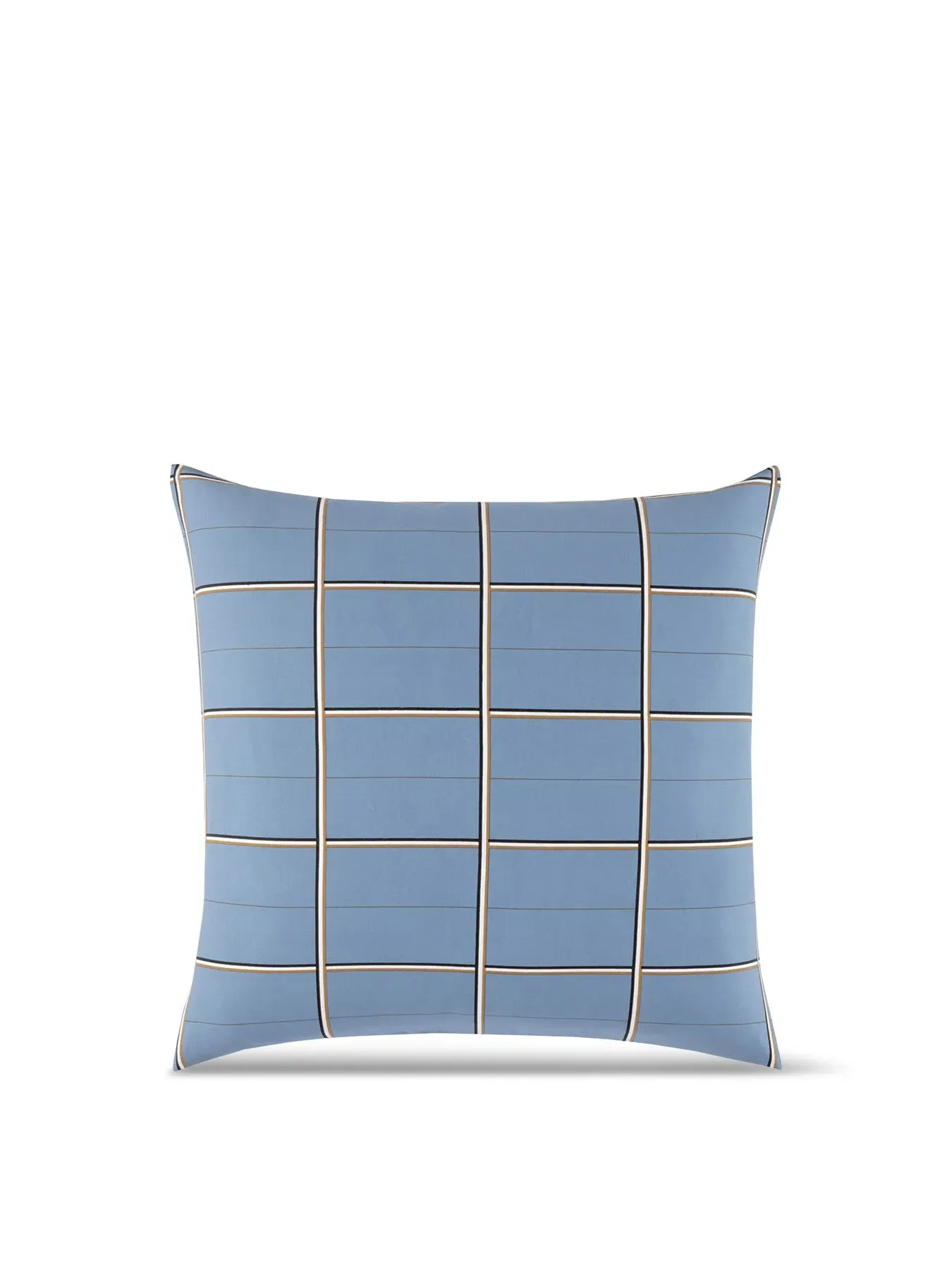 Square Pillowcase Check Pattern - Blue image