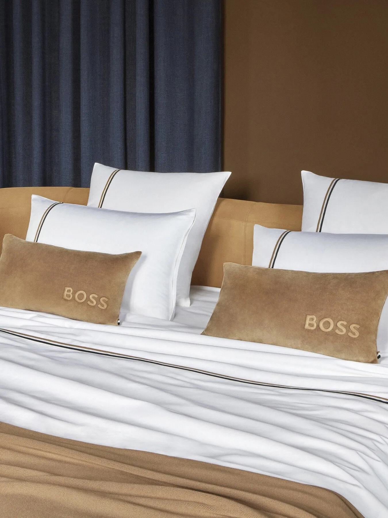 Square Pillowcase with Stripes - White, Cotton