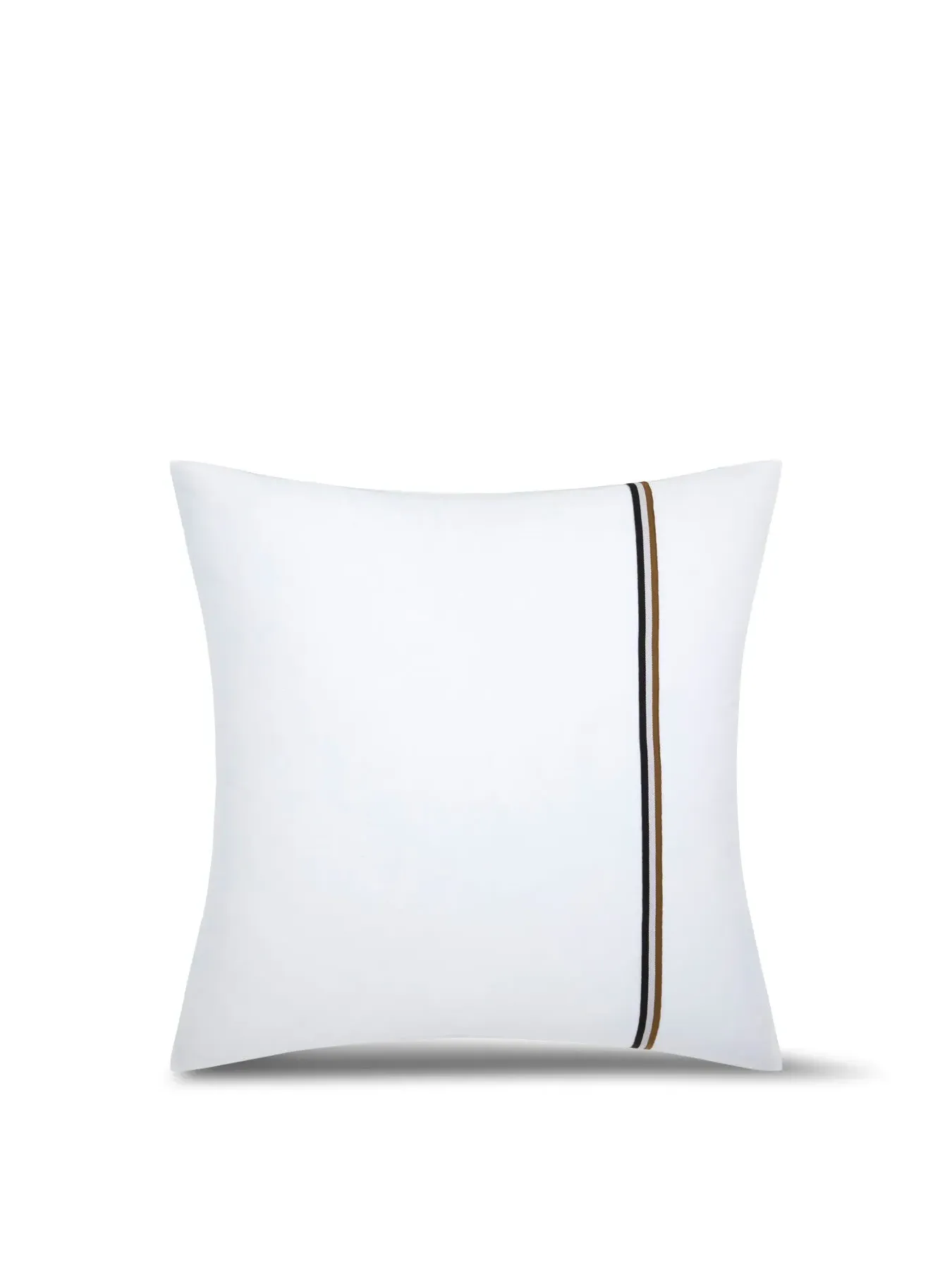 Square Pillowcase with Stripes - White, Cotton image