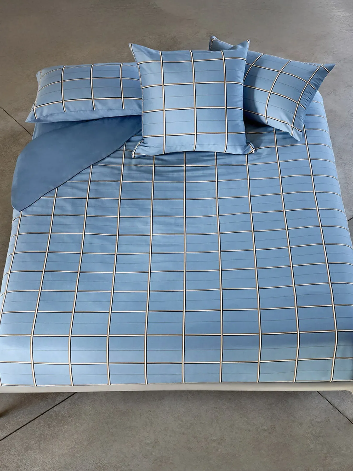 Standard Pillowcase Check Pattern - Blue, Cotton