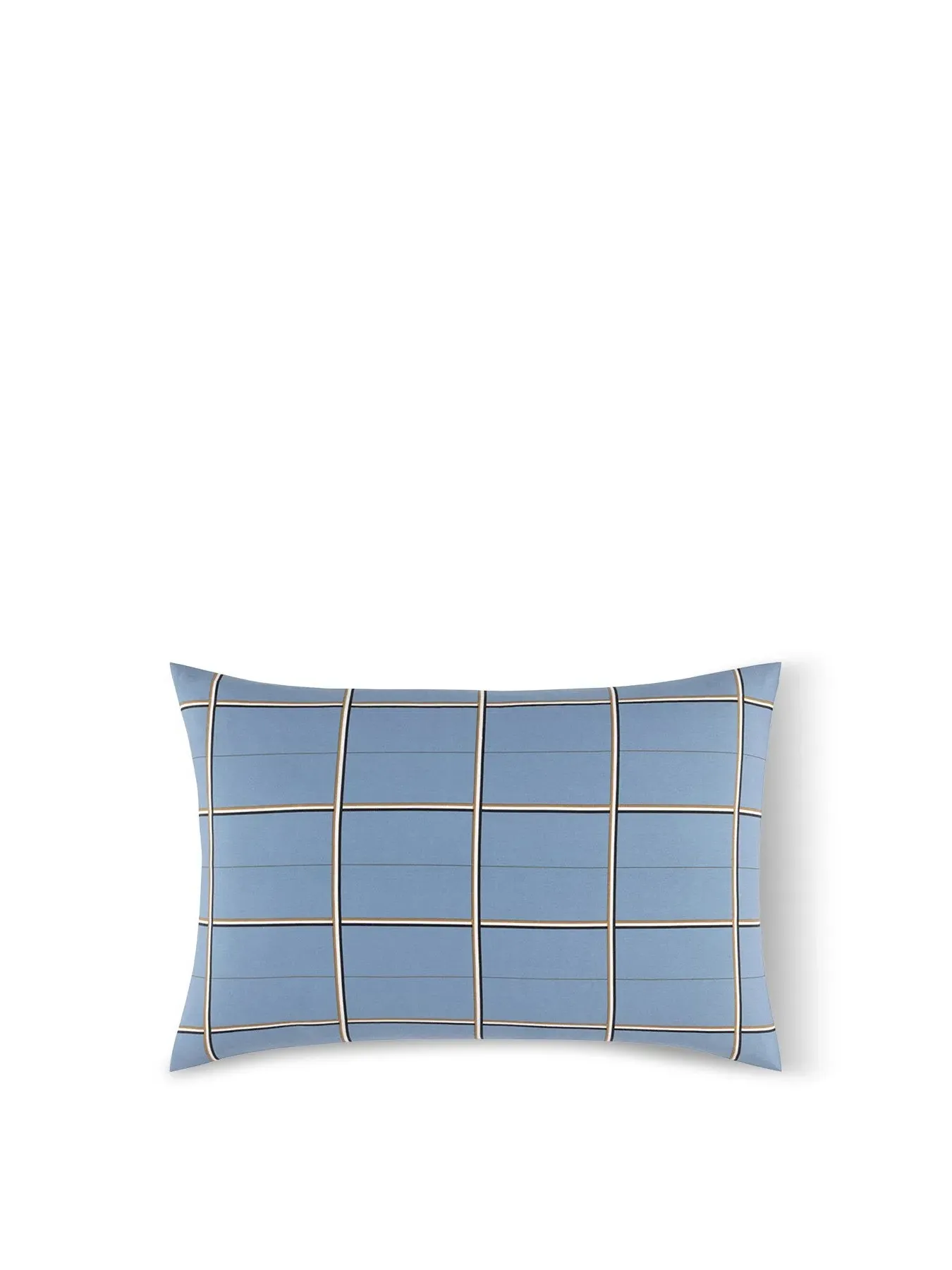 Standard Pillowcase Check Pattern - Blue, Cotton image