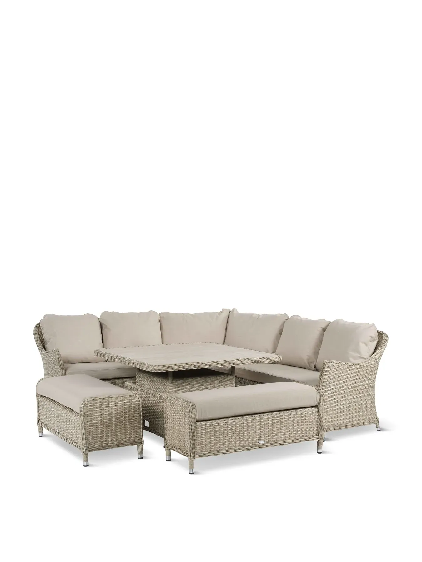 Curved Corner Sofa Set with Dual Height Table image