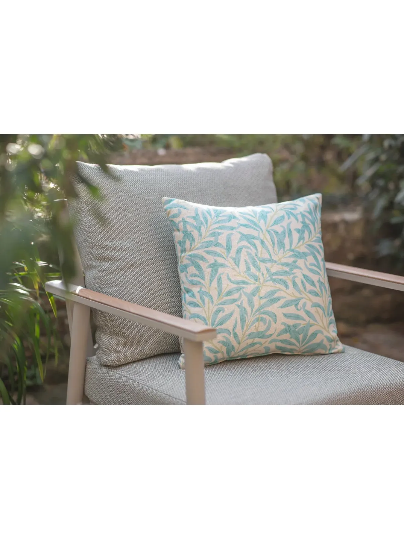 Square Scatter Cushion Bamboo Print - Blue