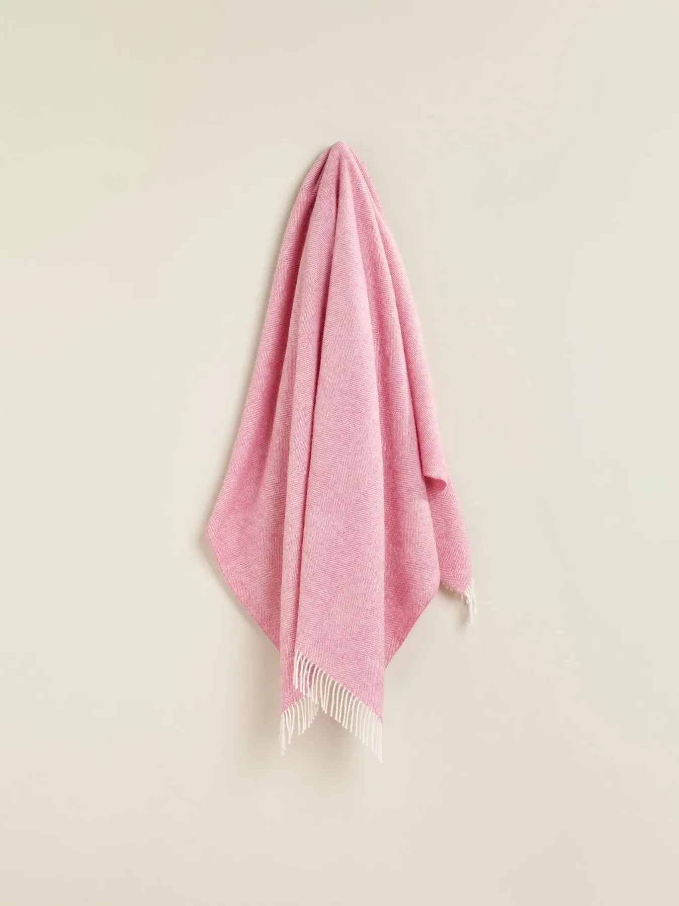 Herringbone Throw Blanket - Pink, Lambswool