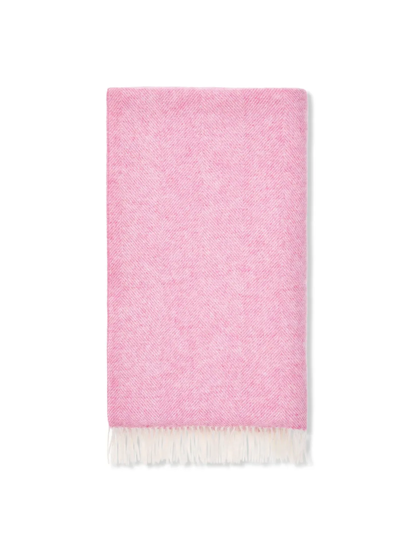 Herringbone Throw Blanket - Pink, Lambswool image