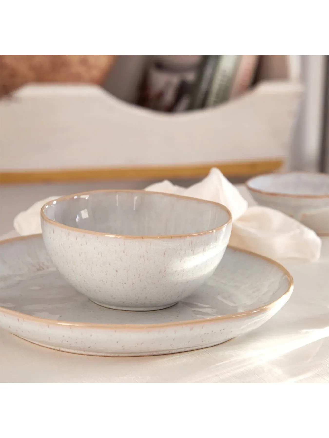 Dinner Plate Organic Shape - Sand Beige, Ceramic
