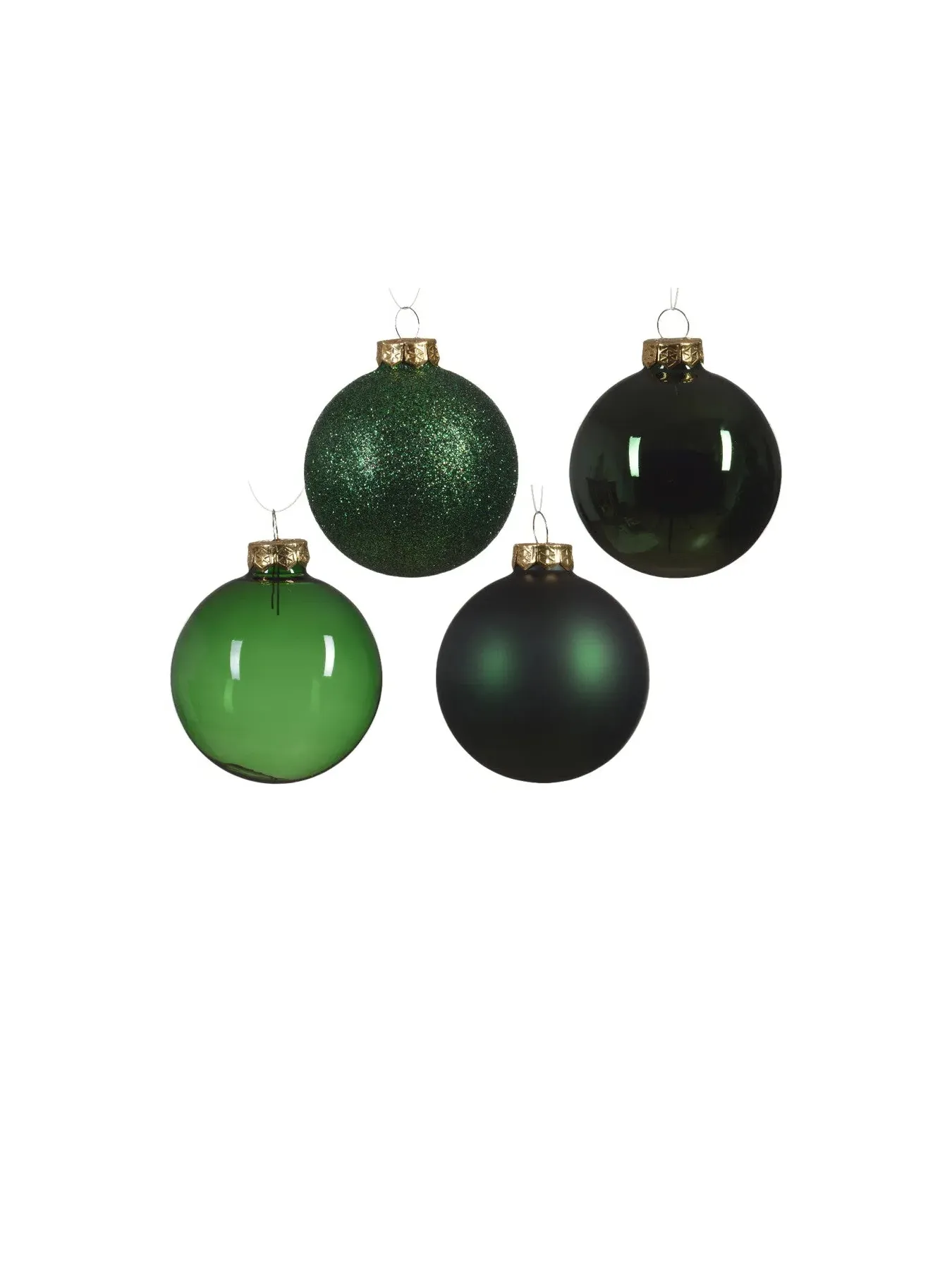 Christmas Baubles Mixed Finish - Green, Glass image