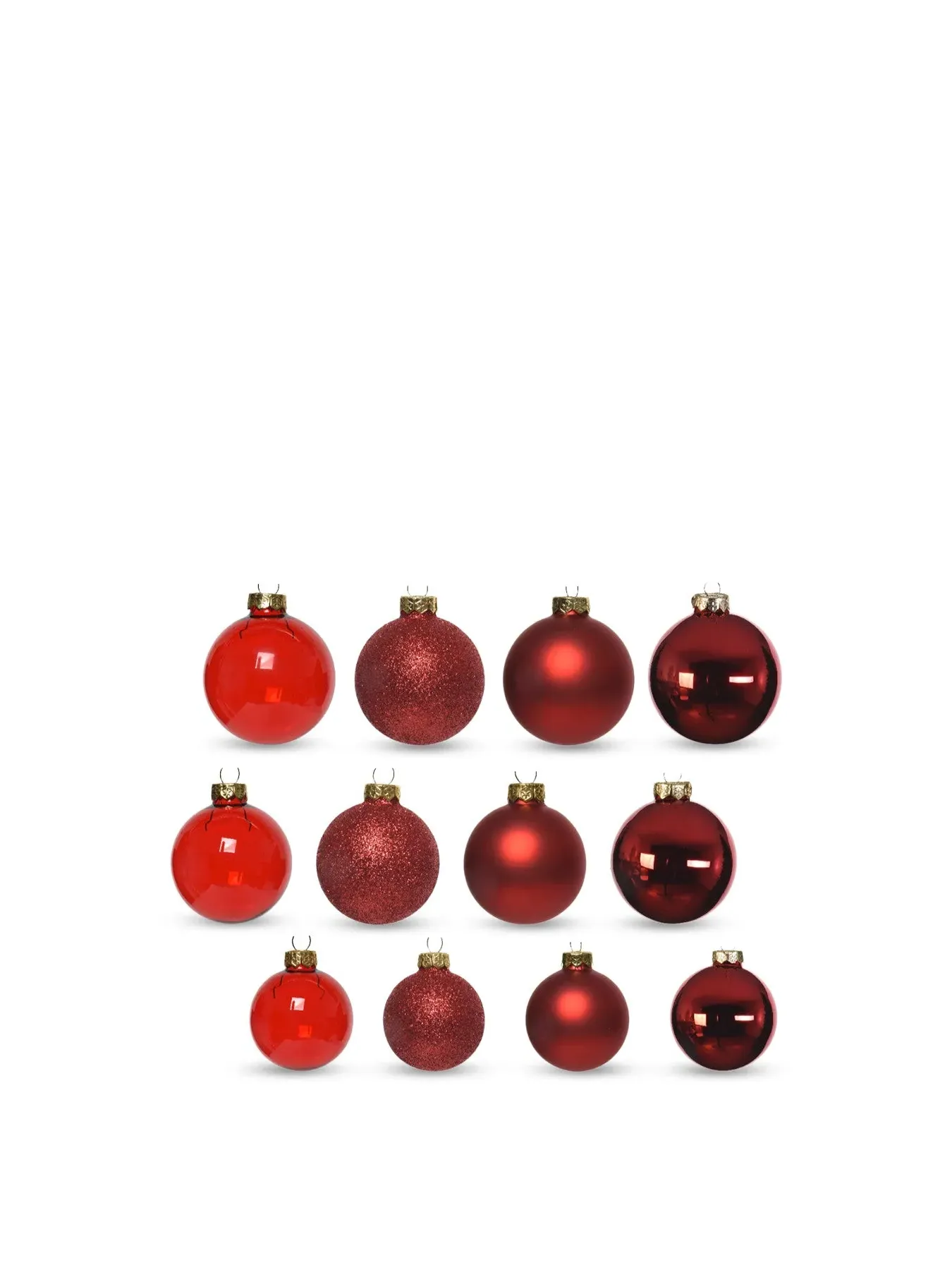 Christmas Baubles Mixed Finish - Red, Glass image