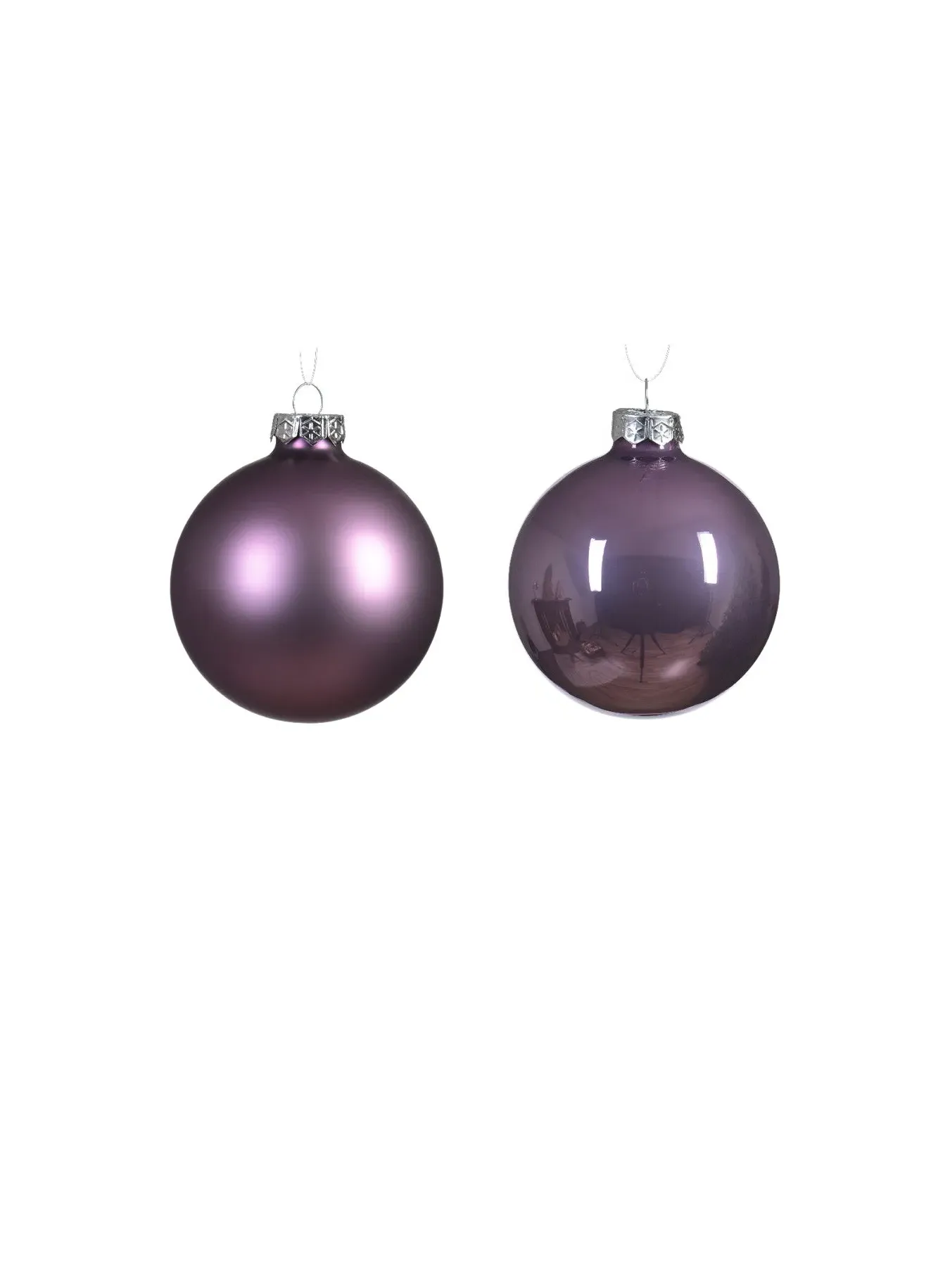 Multipack Christmas Baubles - Lilac, Crystal Glass image