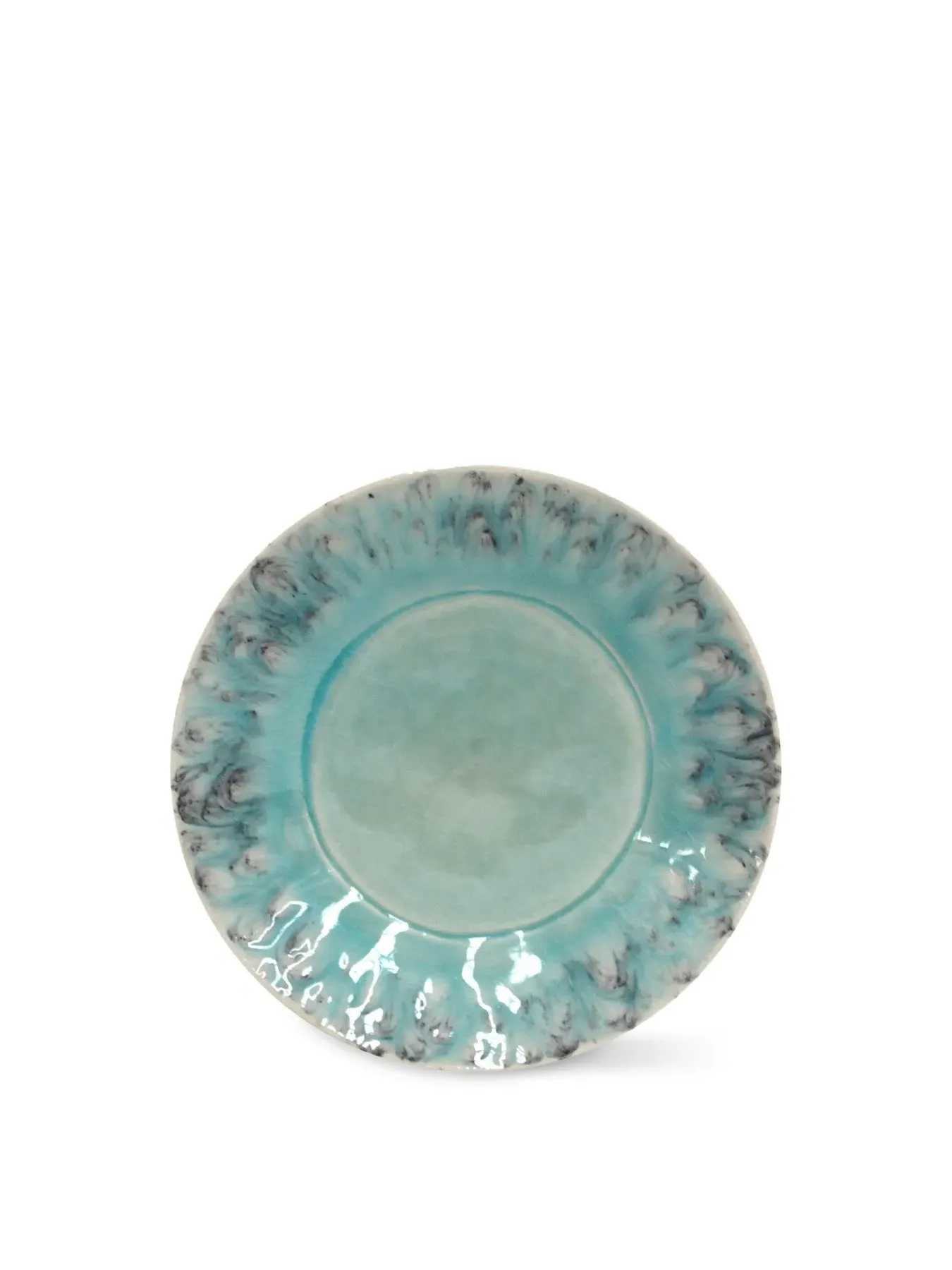 16cm Bread Plate with Crackled Finish - Blue image
