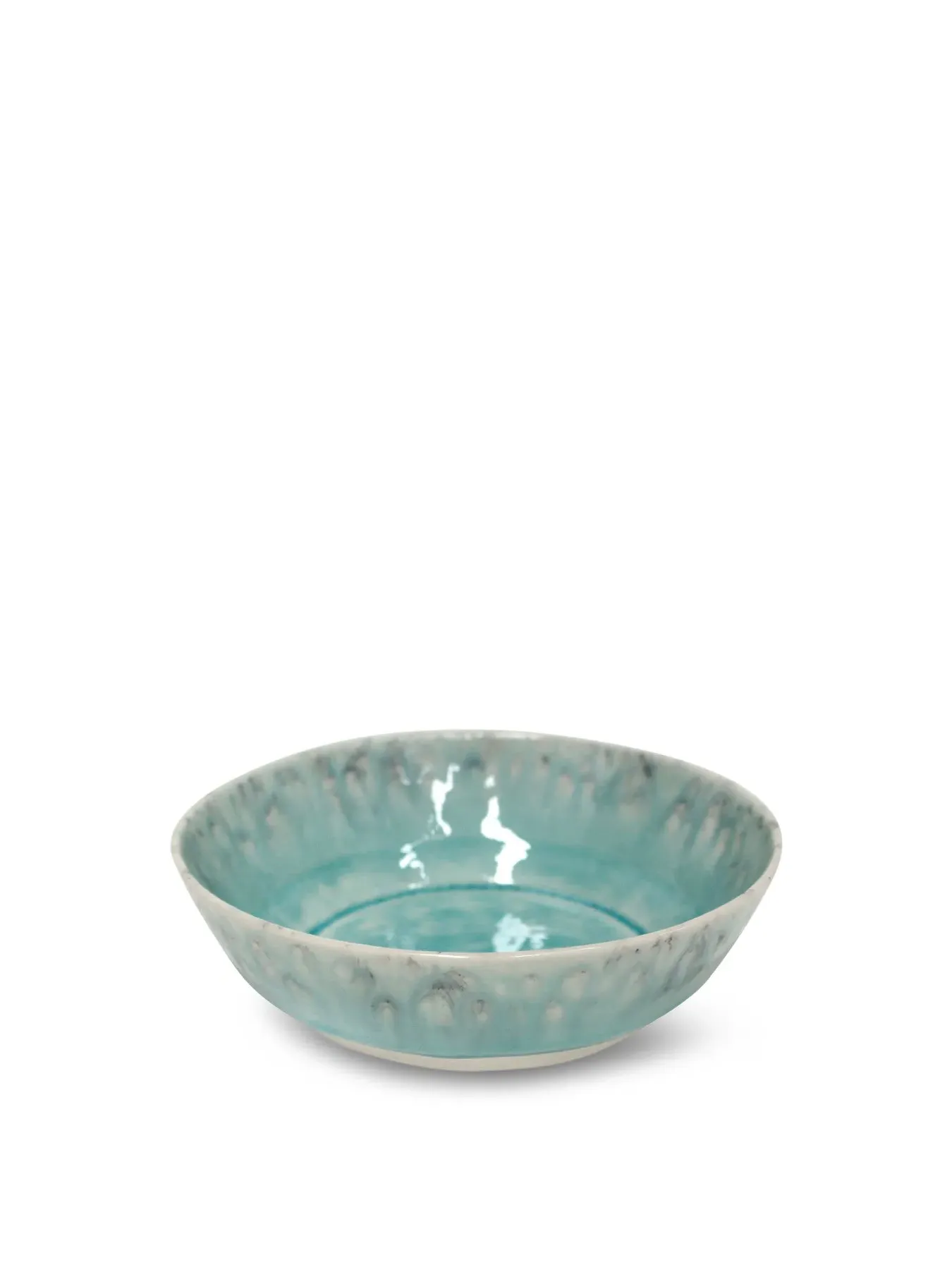 19cm Pasta Plate with Crackled Finish - Blue image