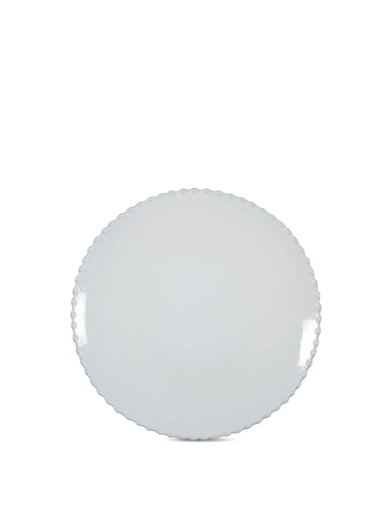 Dinner Plate with Beaded Rim - White, Stoneware image