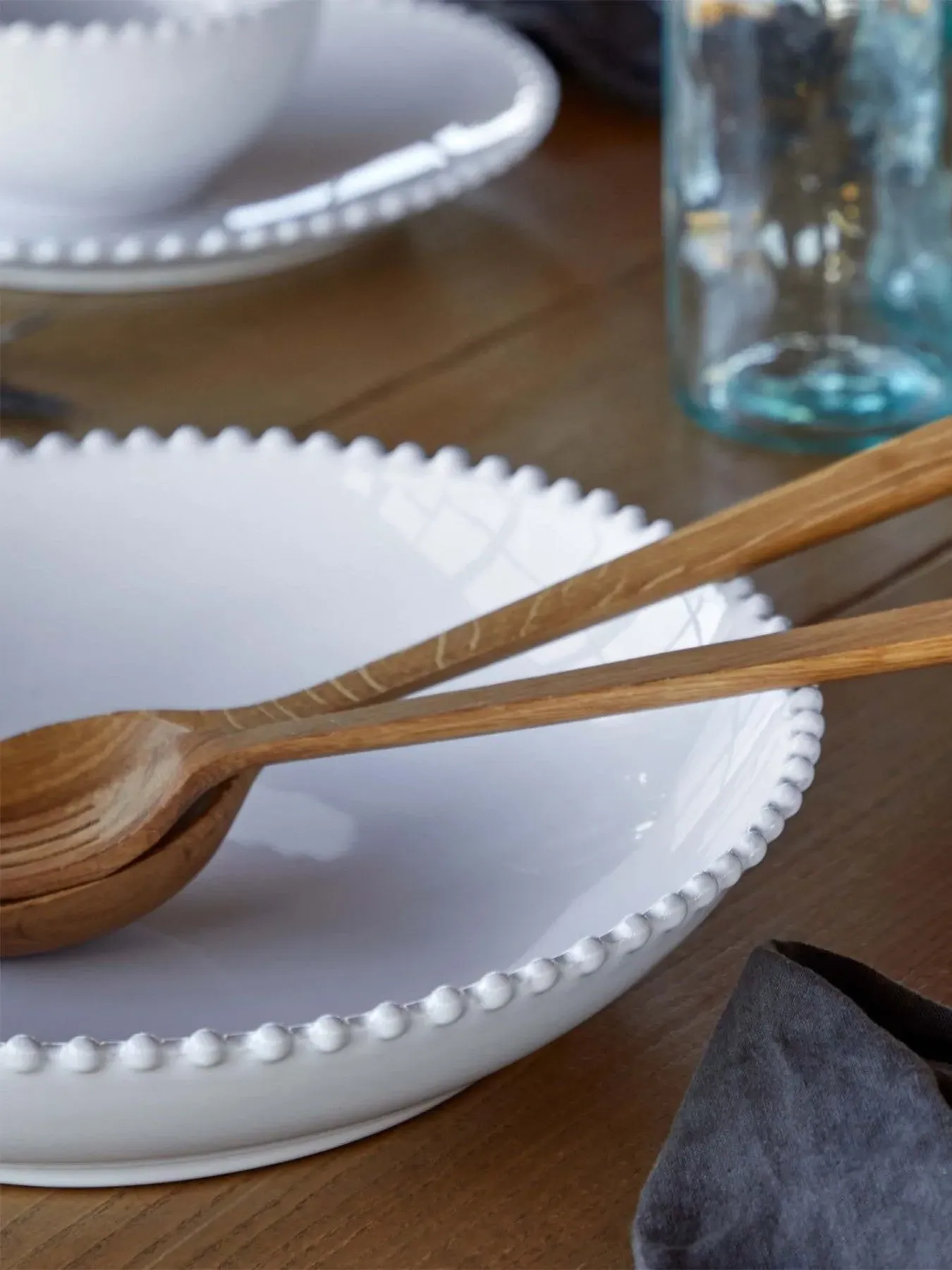 Large Pasta Serving Bowl - White, Stoneware
